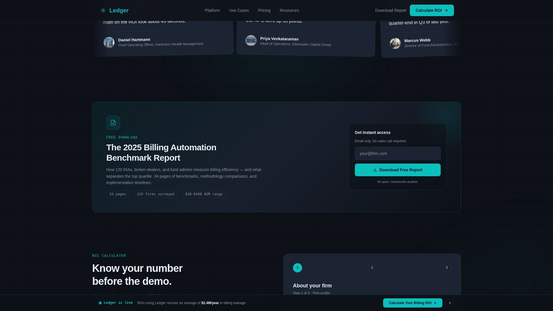 Financial Services Software & SaaS Pricing Website Template