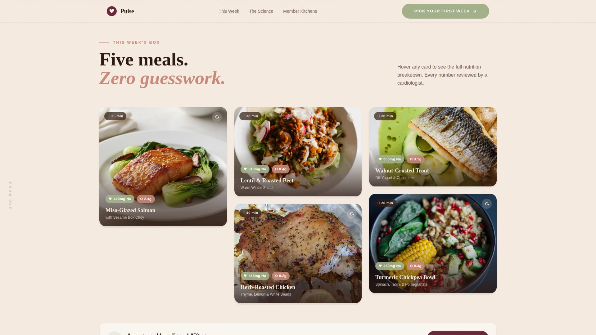 Pulse - Wholesome Mealkit Landing Page Template