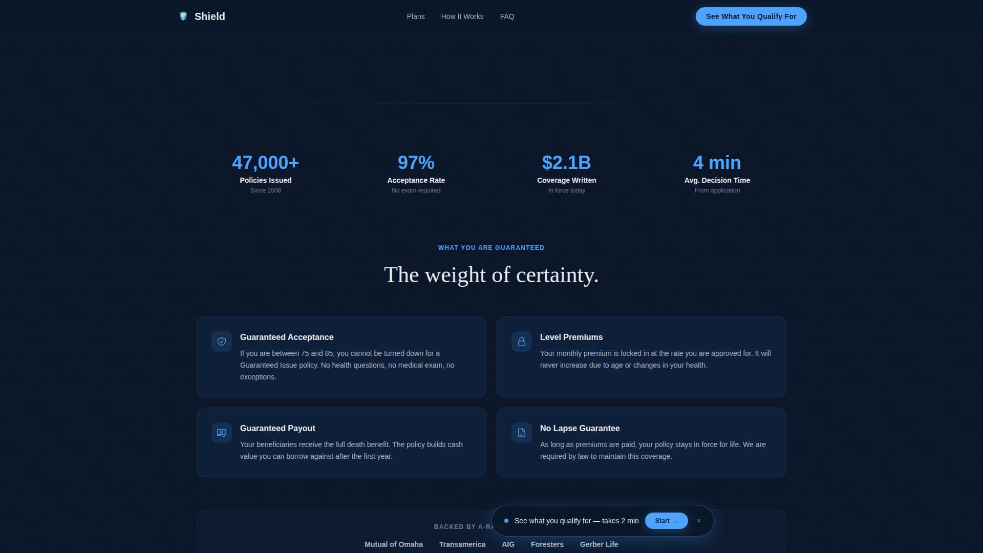 Safeguard — Authoritative Senior Insurance Landing Page Template