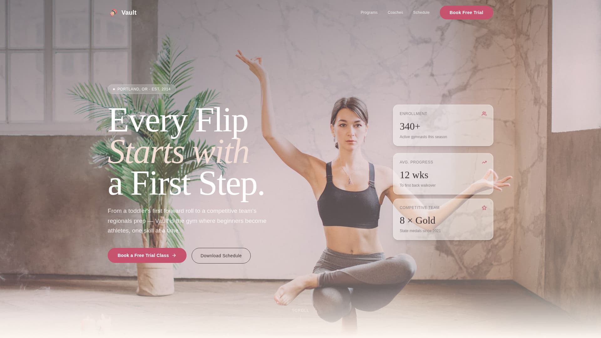 Soar — Dynamic Gymnastics Academy Landing Page Template