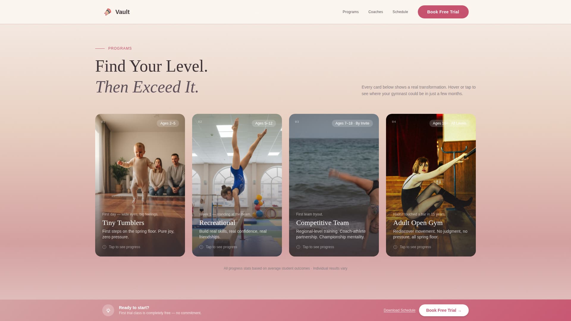 Soar — Dynamic Gymnastics Academy Landing Page Template