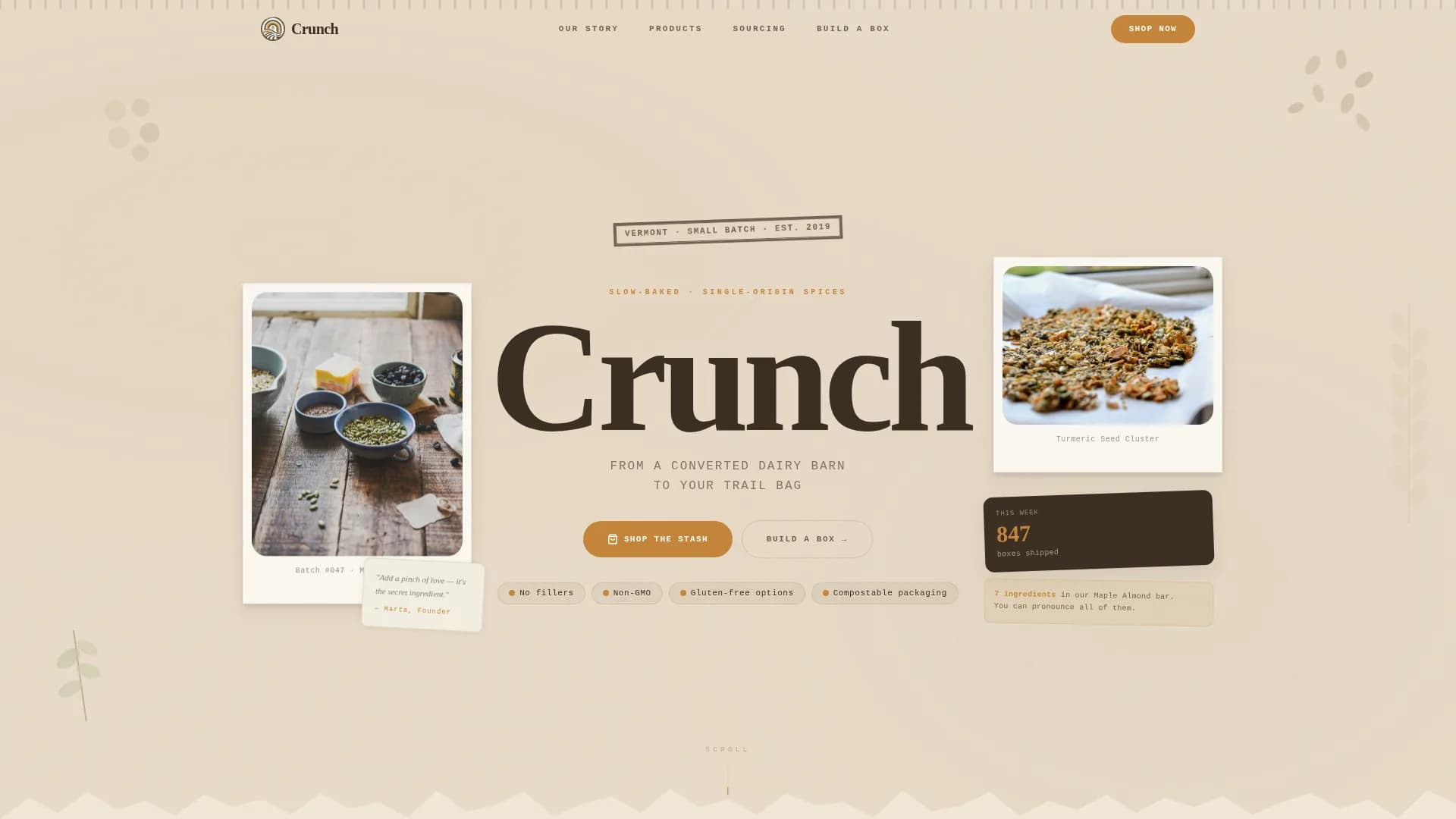 Savory — Craft Snack Brand Landing Page Template