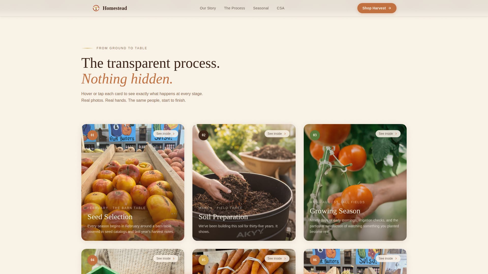 Harvest — Rustic Sustainable Farm Landing Page Template