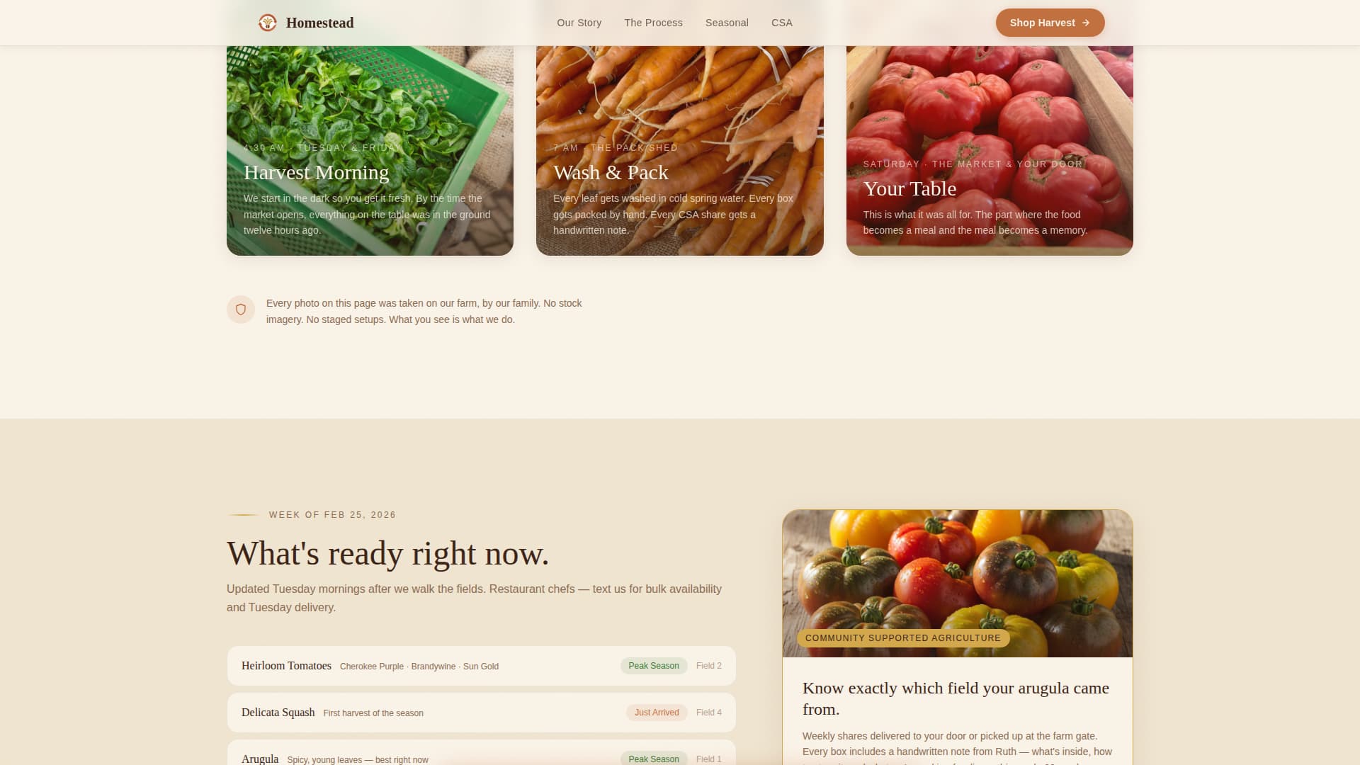 Harvest — Rustic Sustainable Farm Landing Page Template