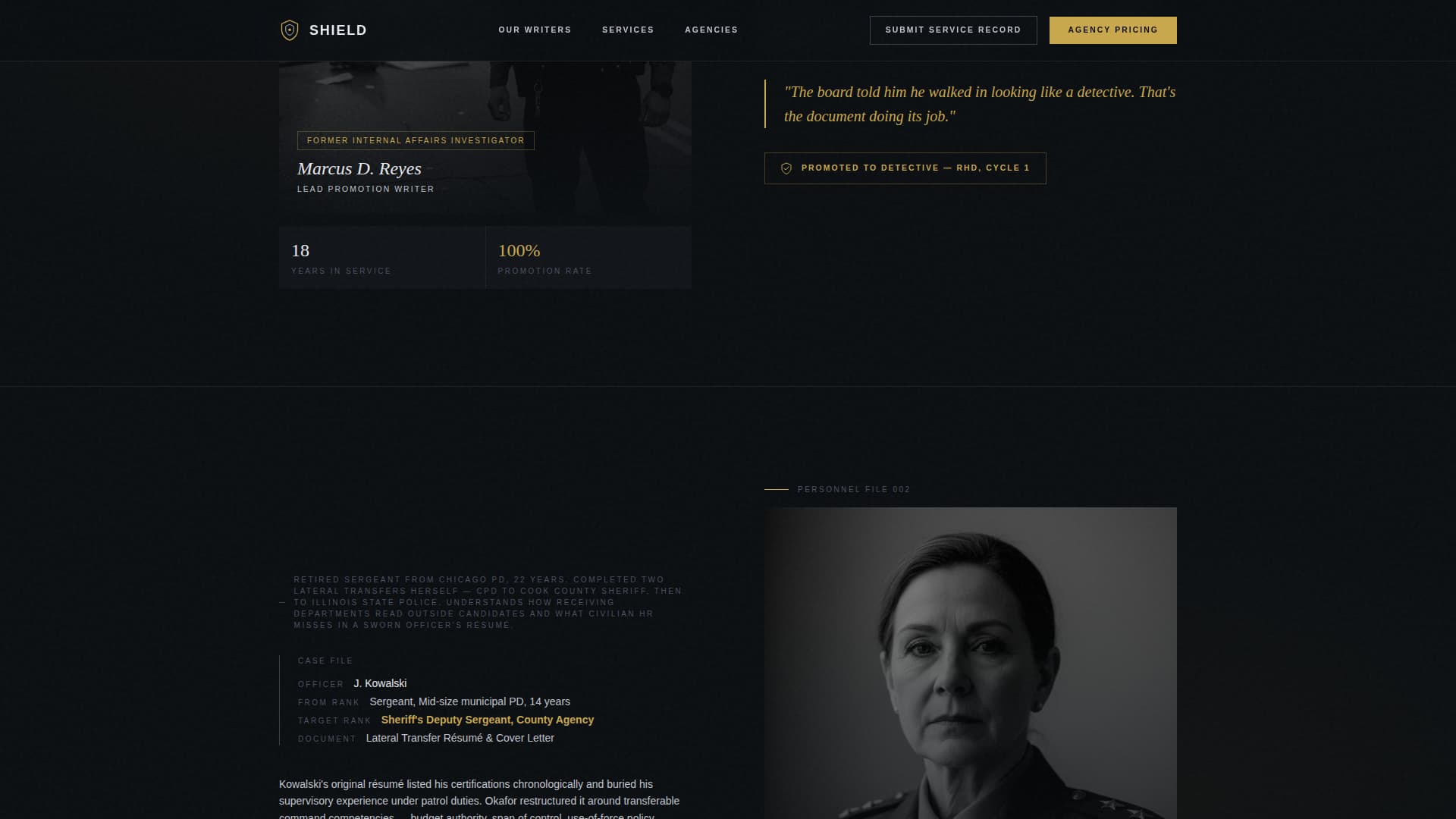 Shield — Commanding Law Enforcement Landing Page Template