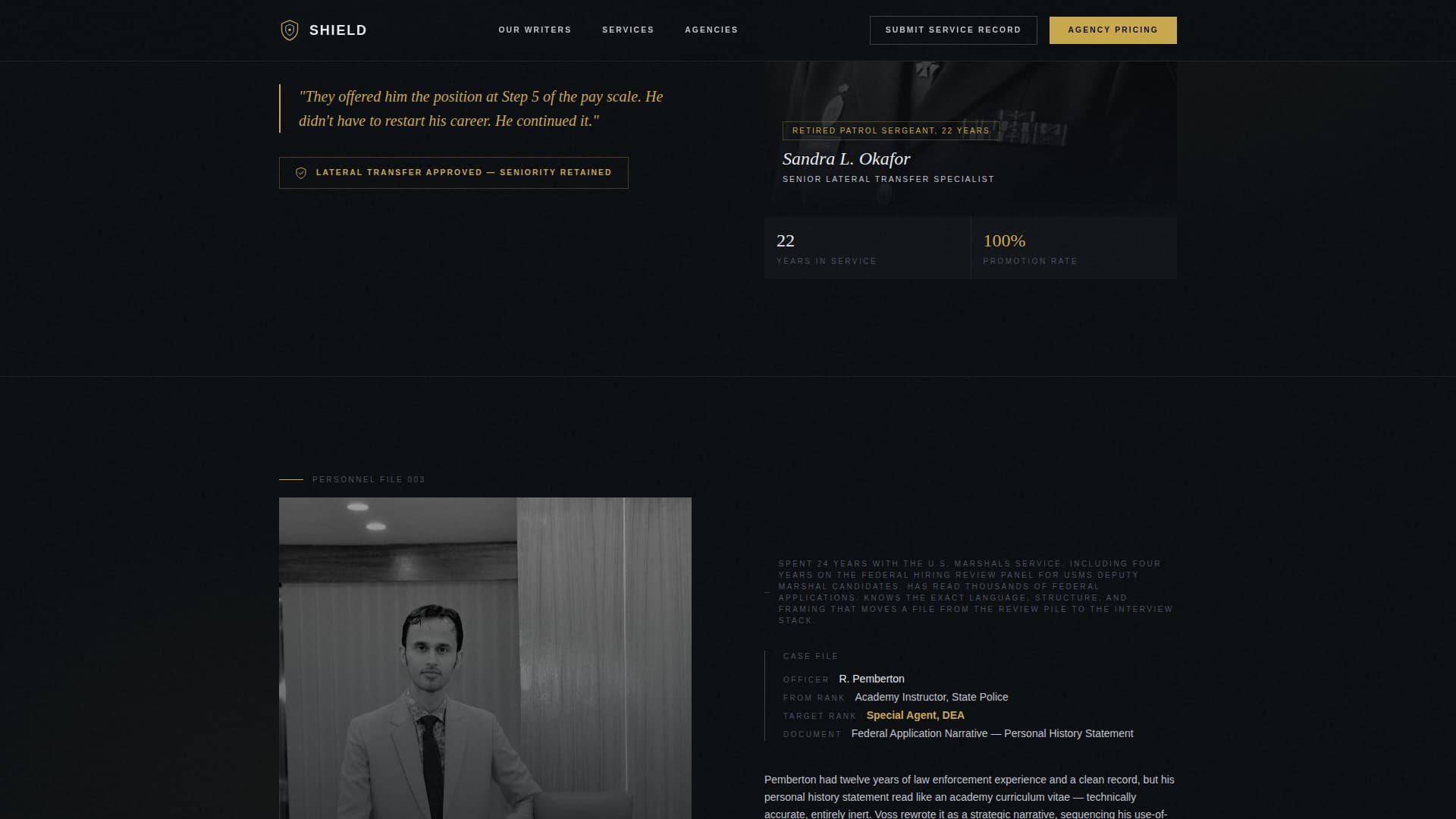 Shield — Commanding Law Enforcement Landing Page Template