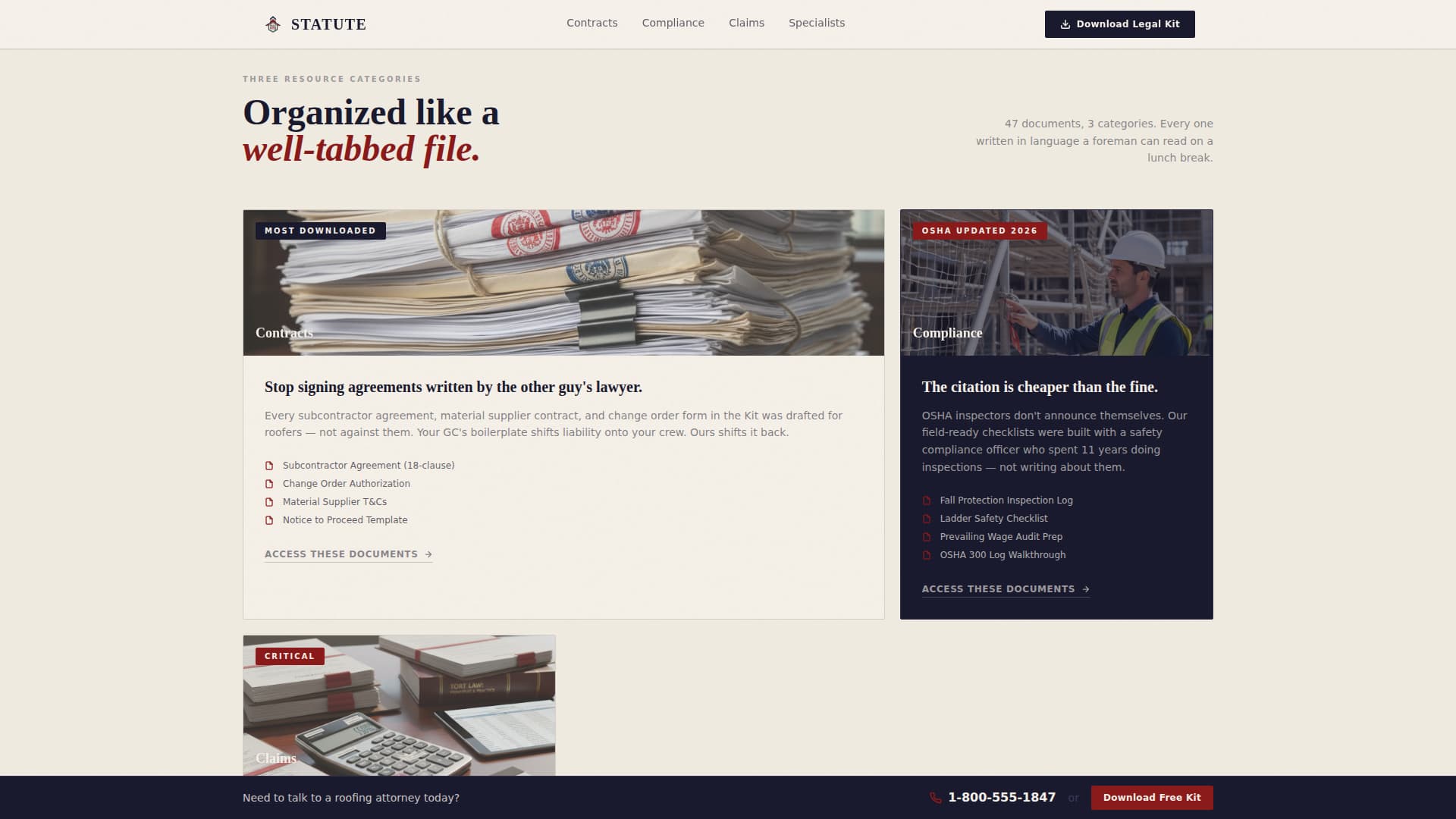 Codify — Authoritative Roofing Contractor Landing Page Template