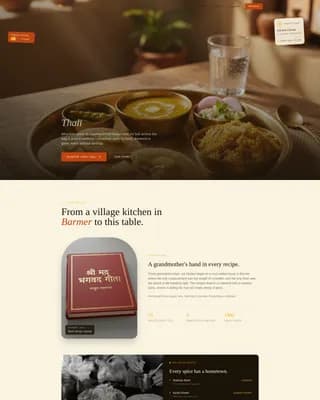 Thali — Vibrant Rajasthani Reservation Landing Page Template
