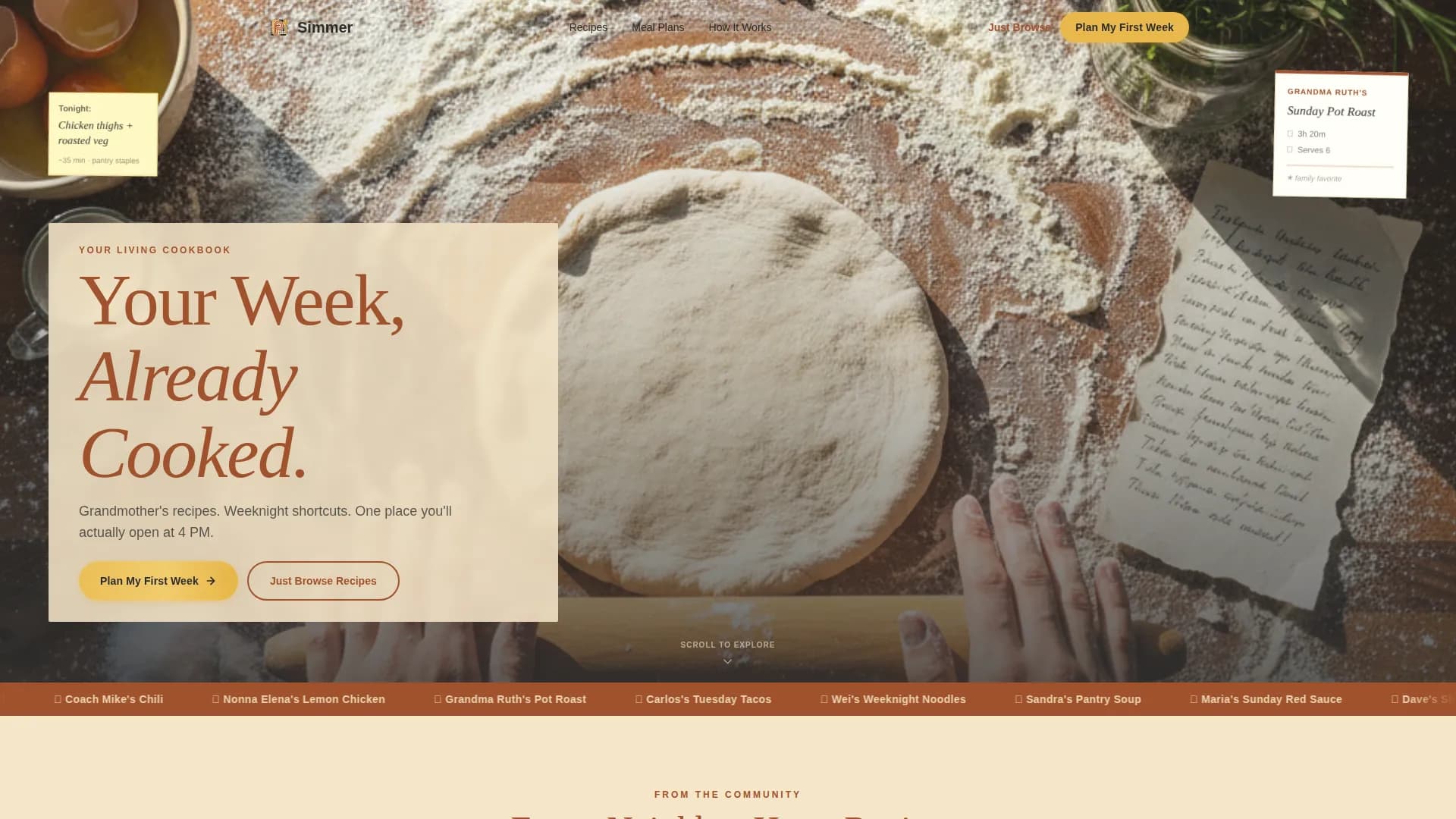 Simmer — Smart Nutrition Platform Landing Page Template