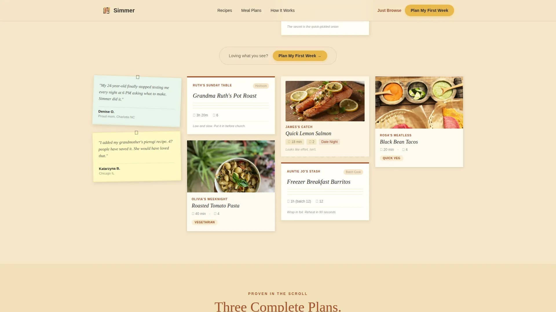 Simmer — Smart Nutrition Platform Landing Page Template