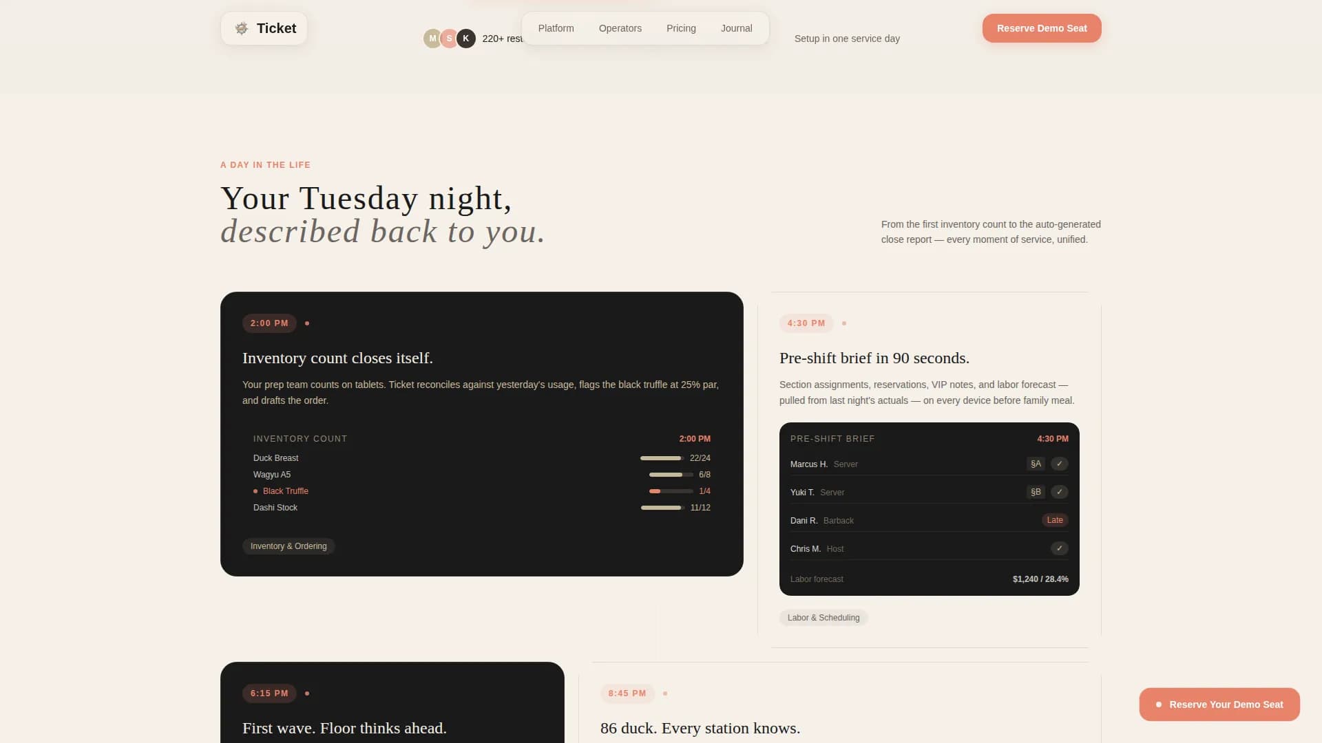 Ticket - Haute Craft Restaurant POS Landing Page Template