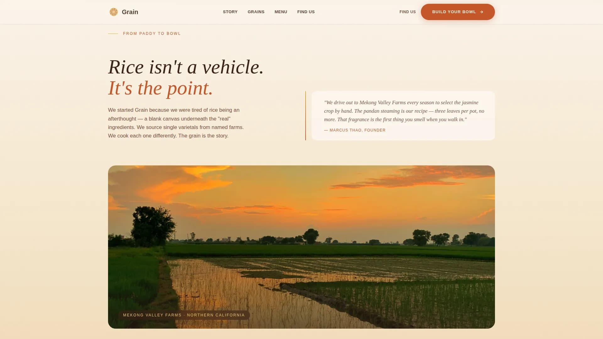 Local Regional & Specialty Restaurant Portfolio & Case Study Website Template