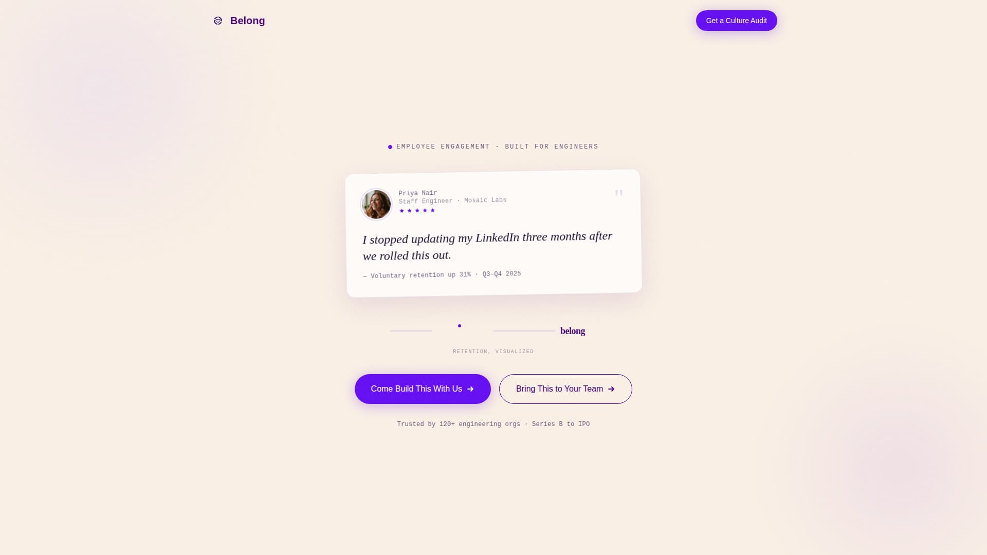 Belong - Powerful Employee Engagement Landing Page Template