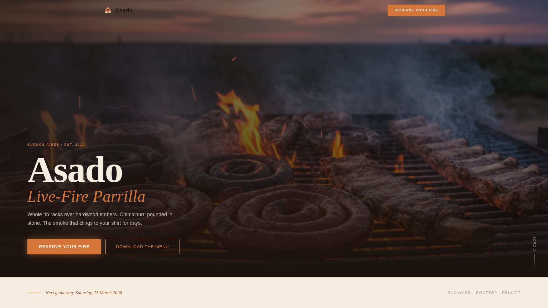 Flame — Sizzling Grill Restaurant Landing Page Template