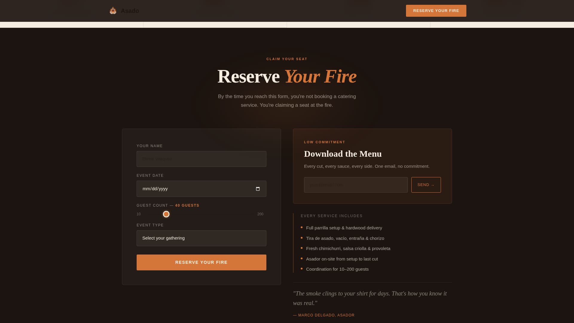 Flame — Sizzling Grill Restaurant Landing Page Template