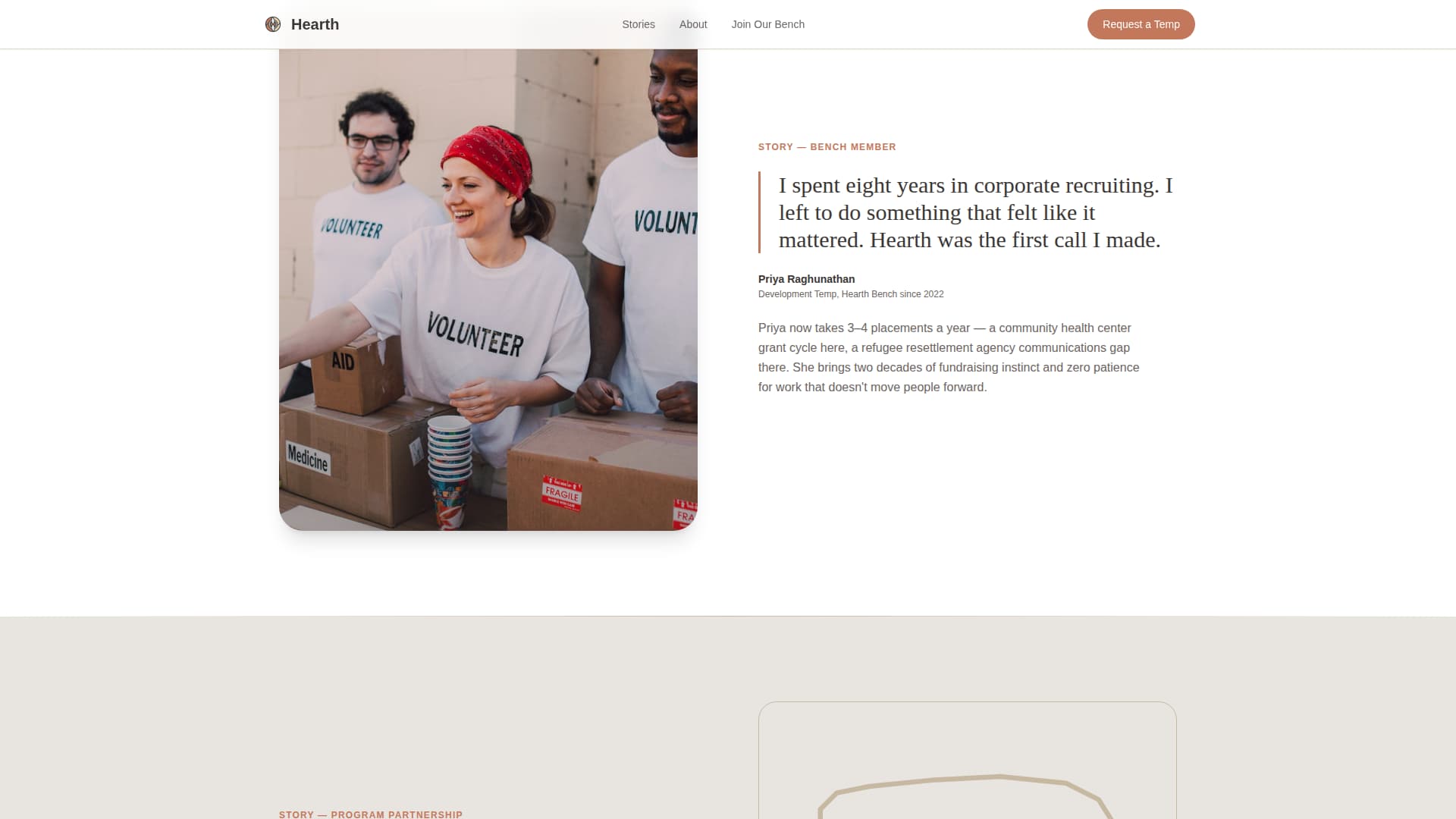 Hearth - Missiondriven Tempstaffing Landing Page Template