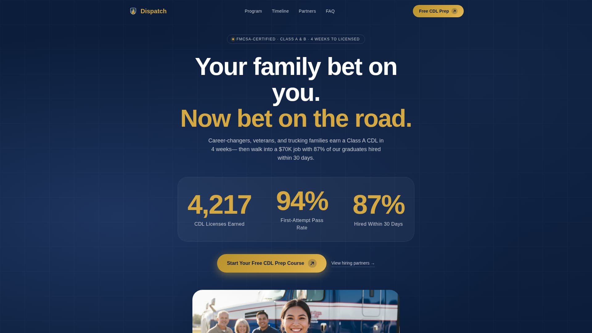 Route — Trusted Commercial Driver Landing Page Template