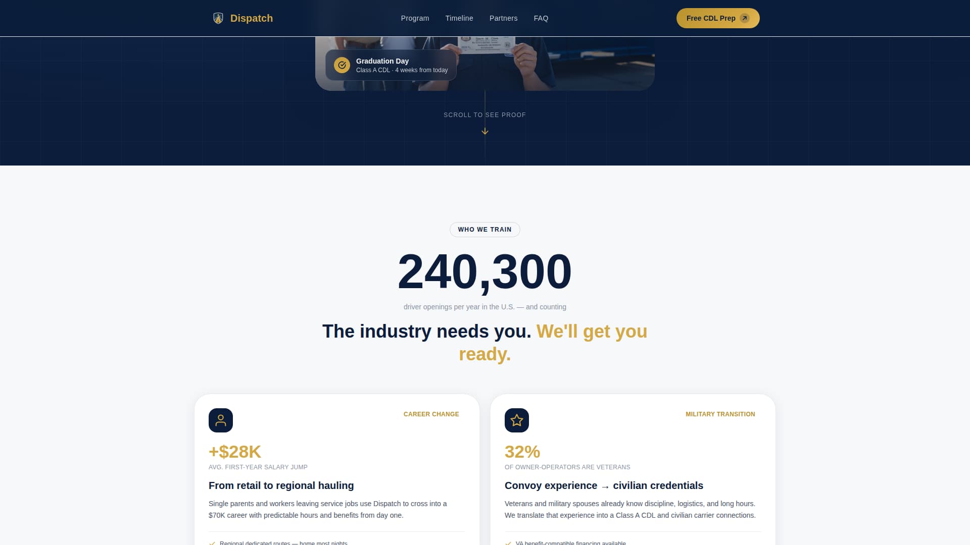 Route — Trusted Commercial Driver Landing Page Template