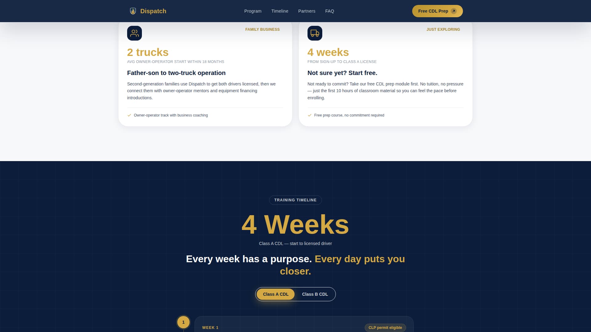 Route — Trusted Commercial Driver Landing Page Template