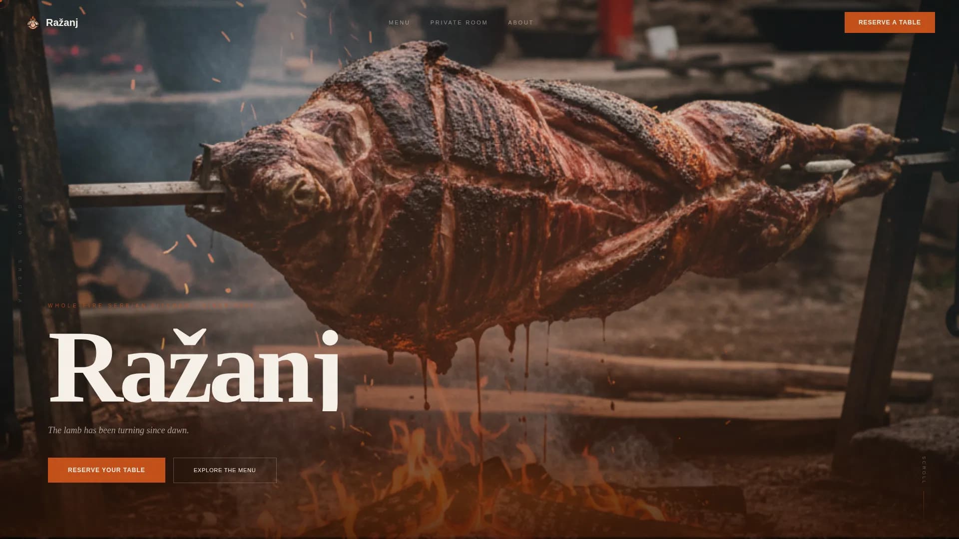 Gather — Heritage Fire Dining Landing Page Template
