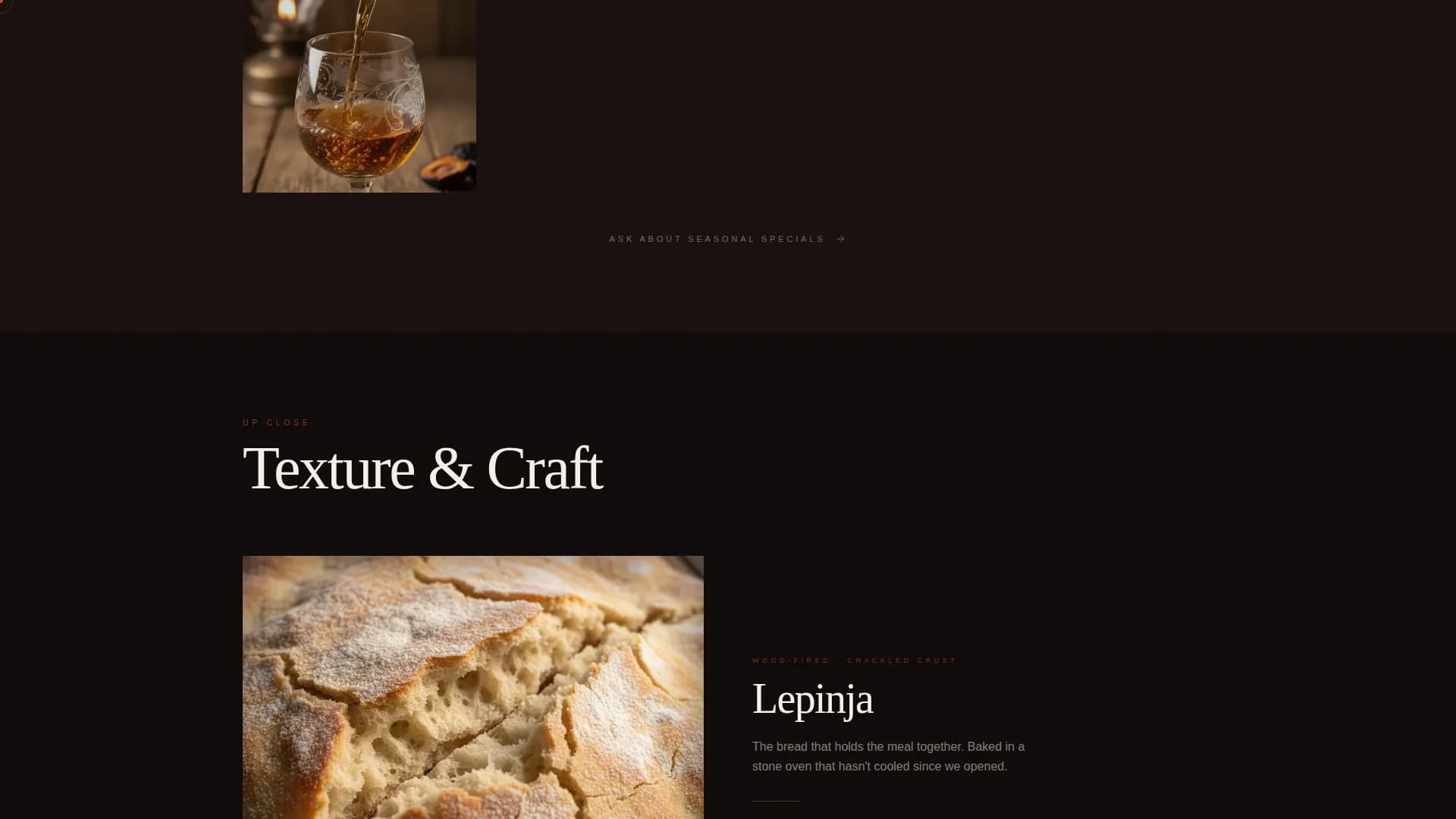 Gather — Heritage Fire Dining Landing Page Template