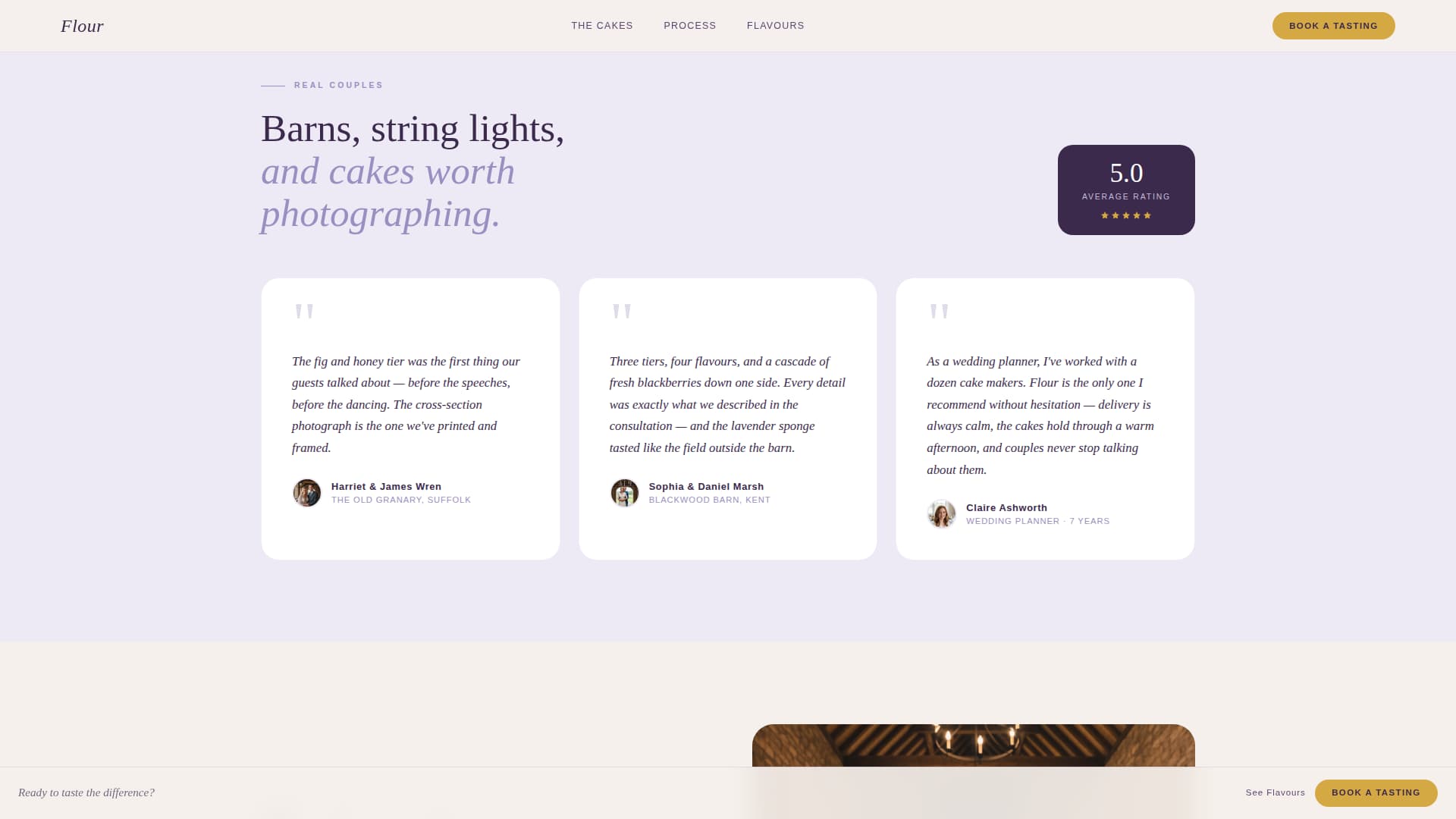 Barn Wedding Booking Website Template