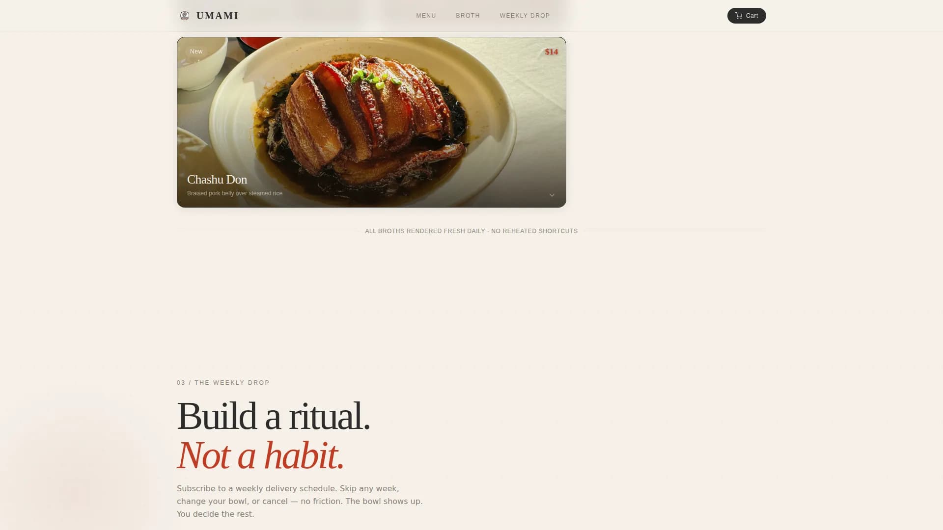 Umami — Retro Japanese Kitchen Landing Page Template