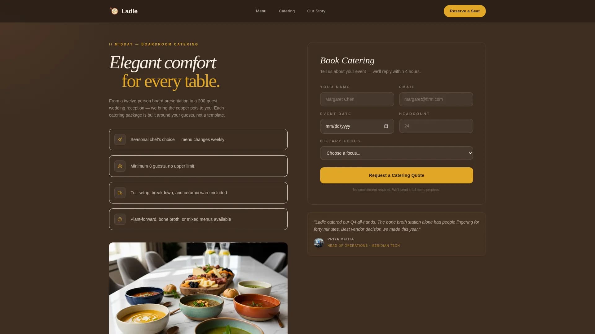 Regional & Specialty Restaurant Professional Website Template