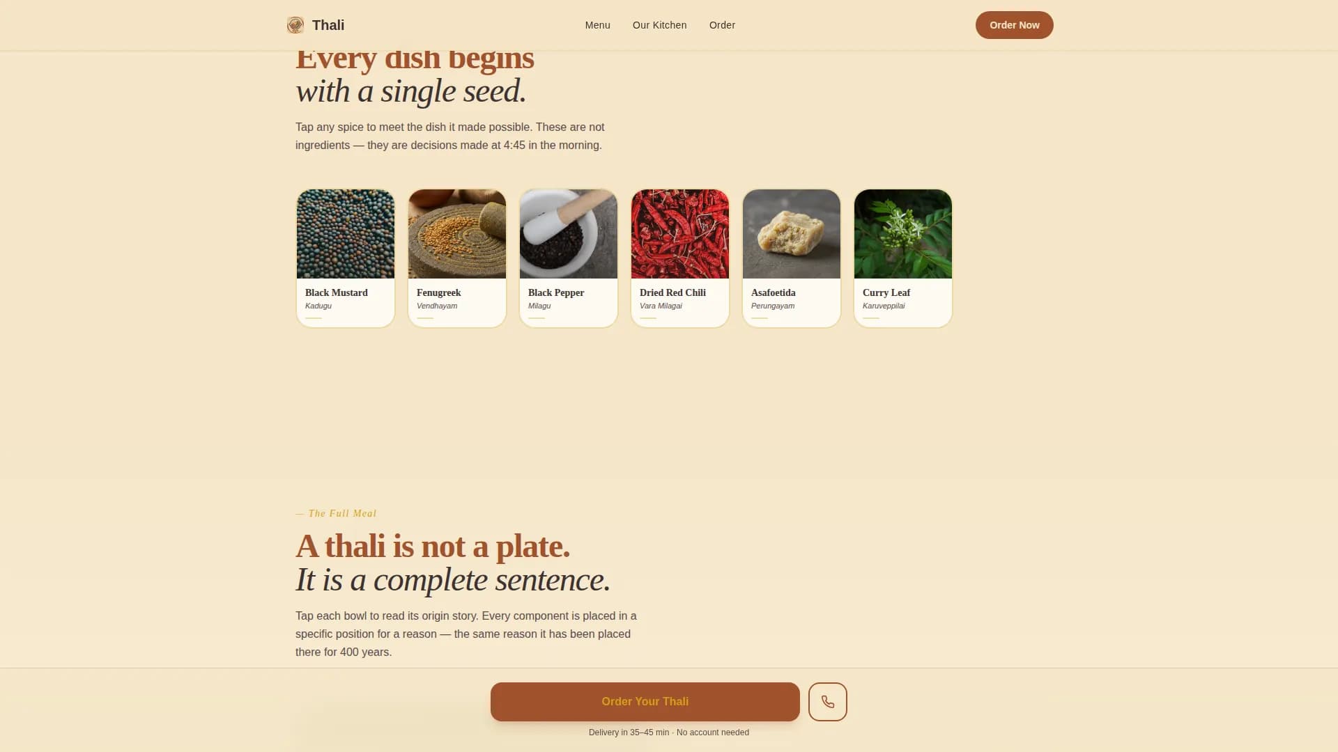 Spice — Nurturing Indian Cuisine Landing Page Template