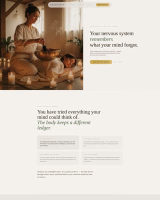 Wellness Modalities Booking Website Template