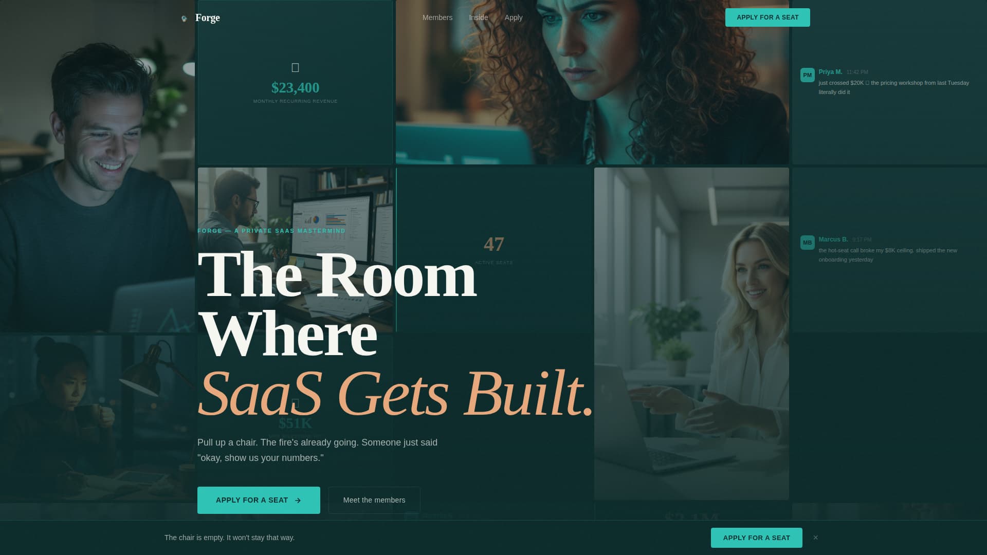 Forge - Intimate SaaS Builders Landing Page Template