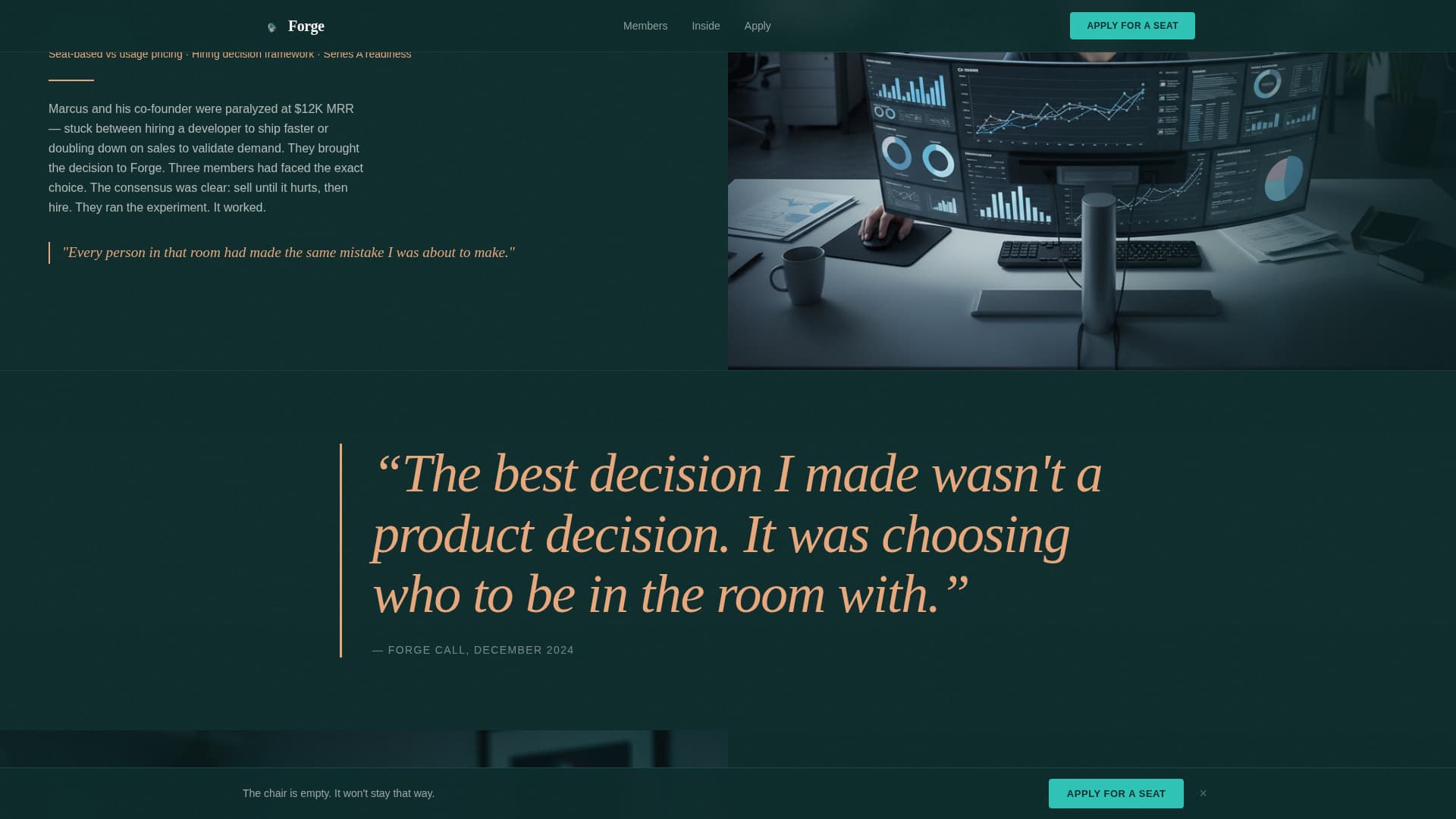 Forge - Intimate SaaS Builders Landing Page Template