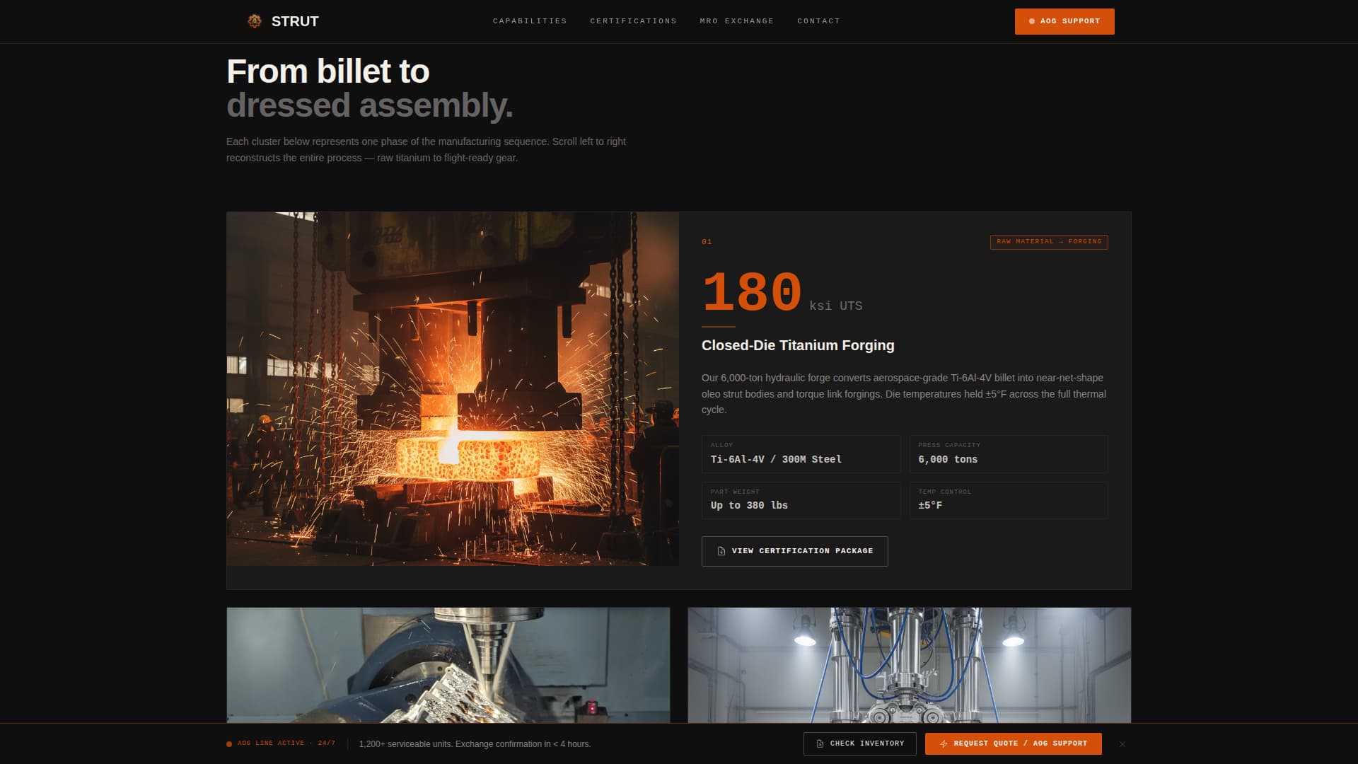 Aerospace Landing Gear Component Manufacturing Website Template