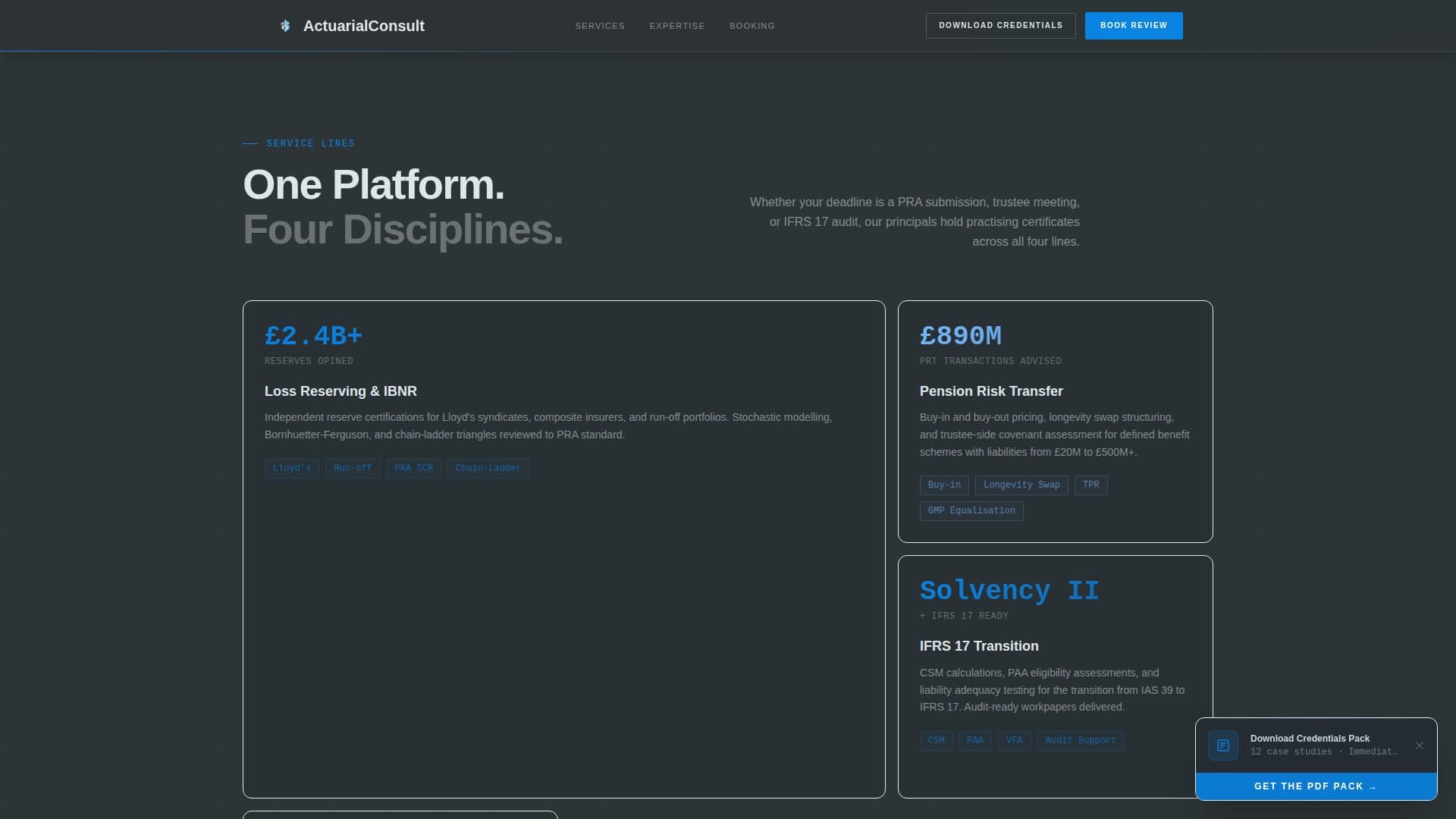 Actuary Booking Website Template