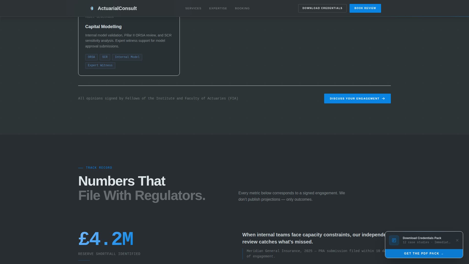 Actuary Booking Website Template