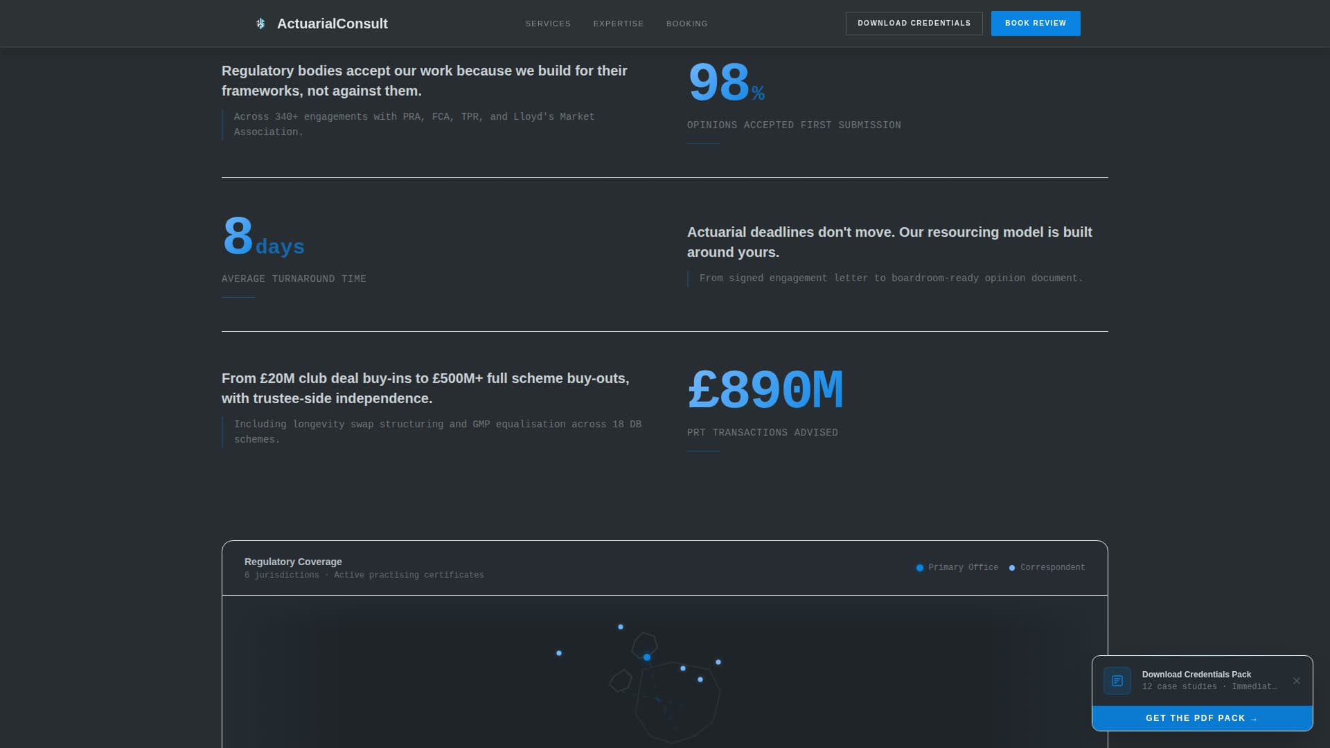 Actuary Booking Website Template
