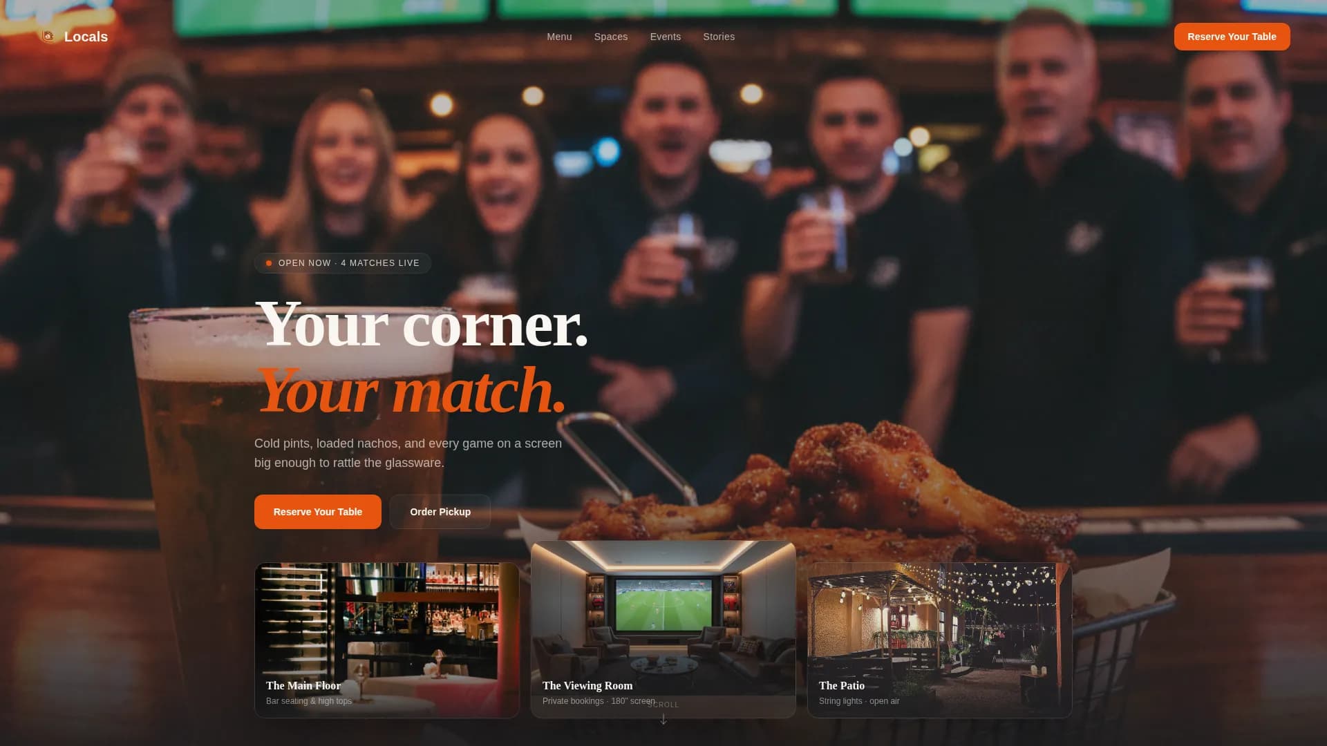 Sports Bar & Watch Venue Website Template