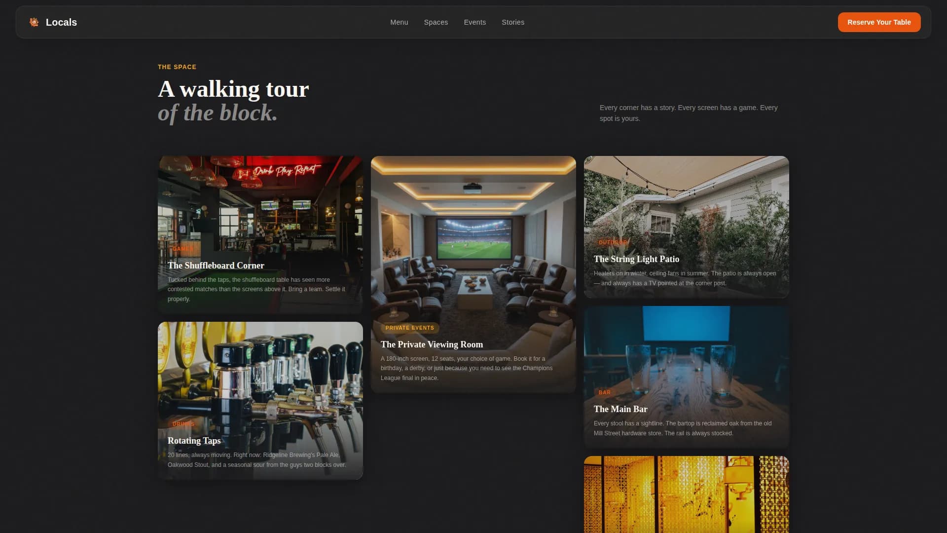 Sports Bar & Watch Venue Website Template