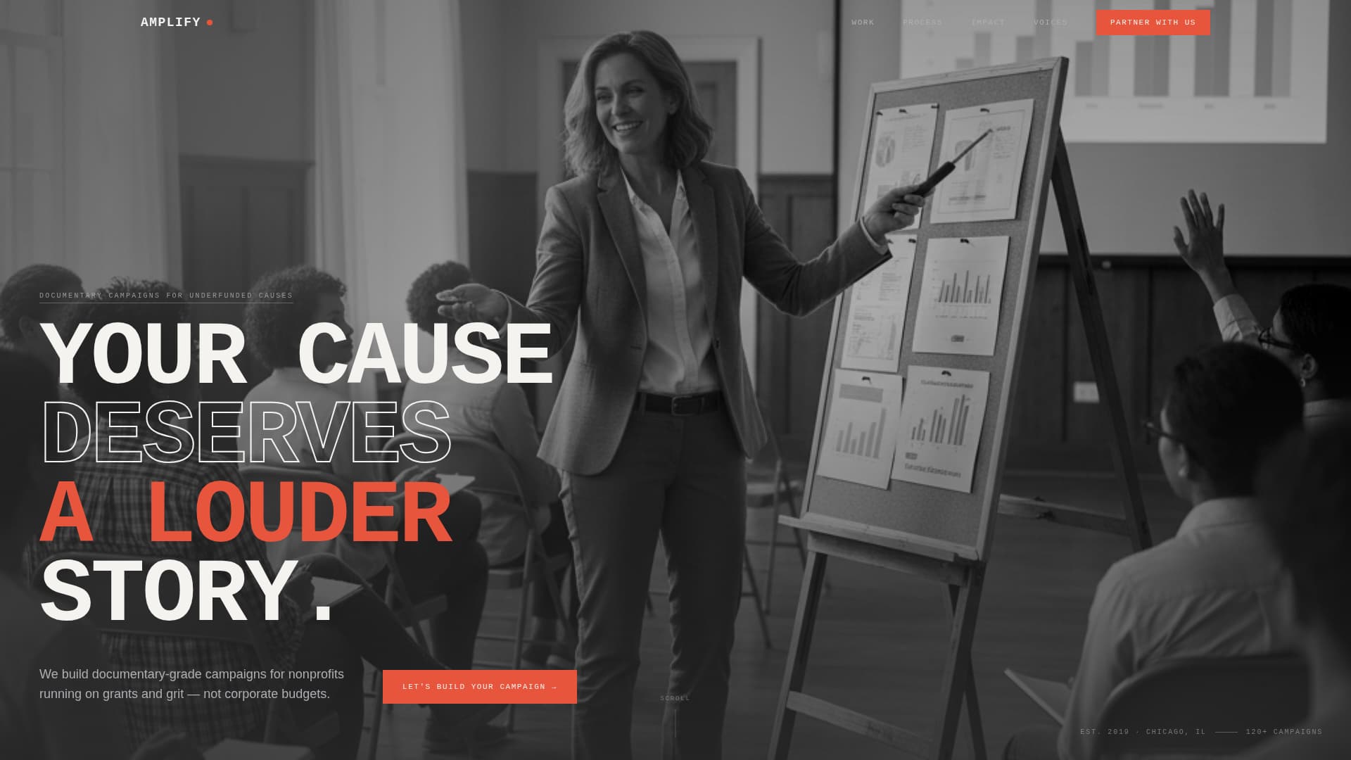 Amplify — Impactful Social Justice Landing Page Template