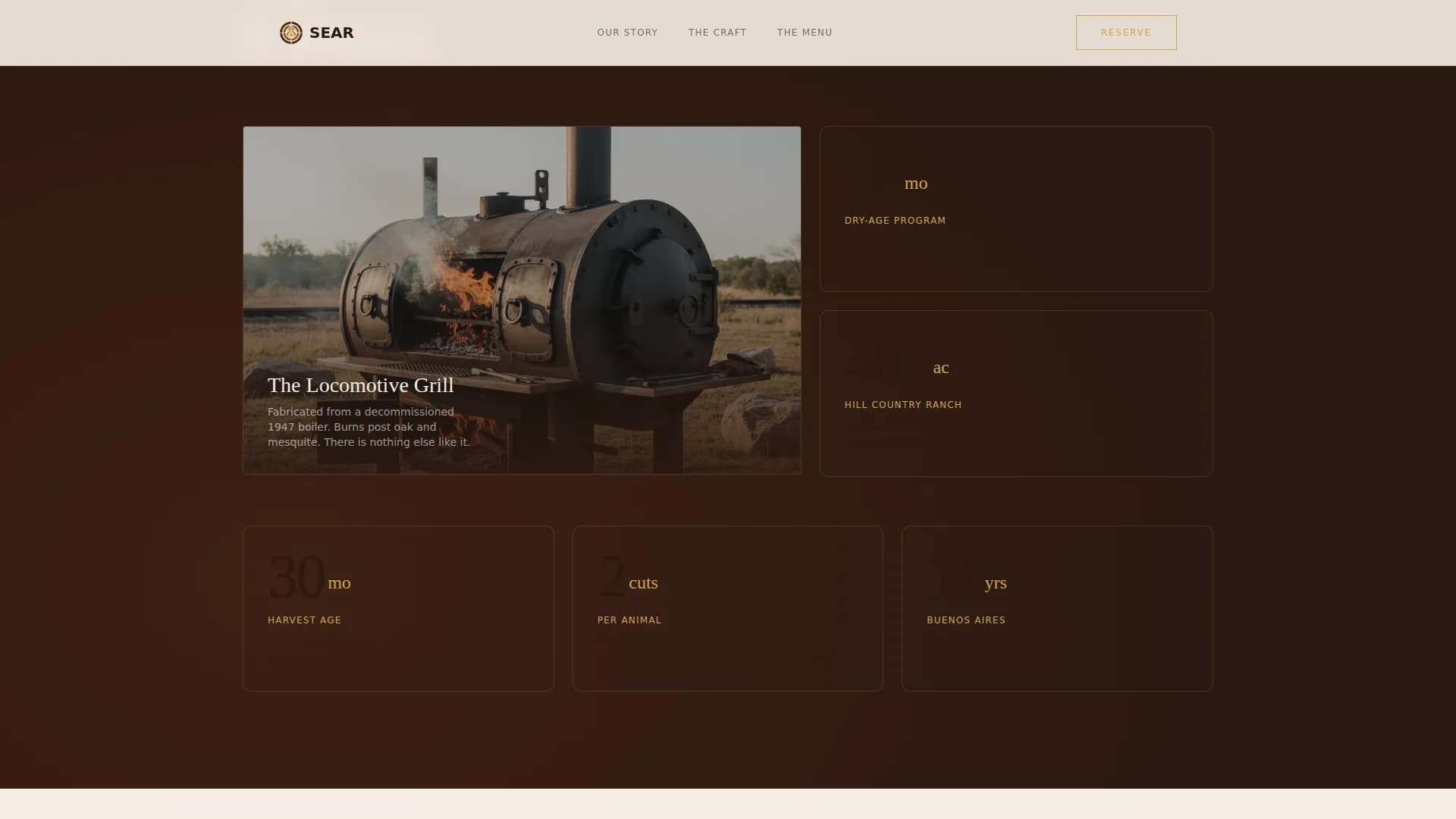 Sear - Haute Craft Steakhouse Landing Page Template