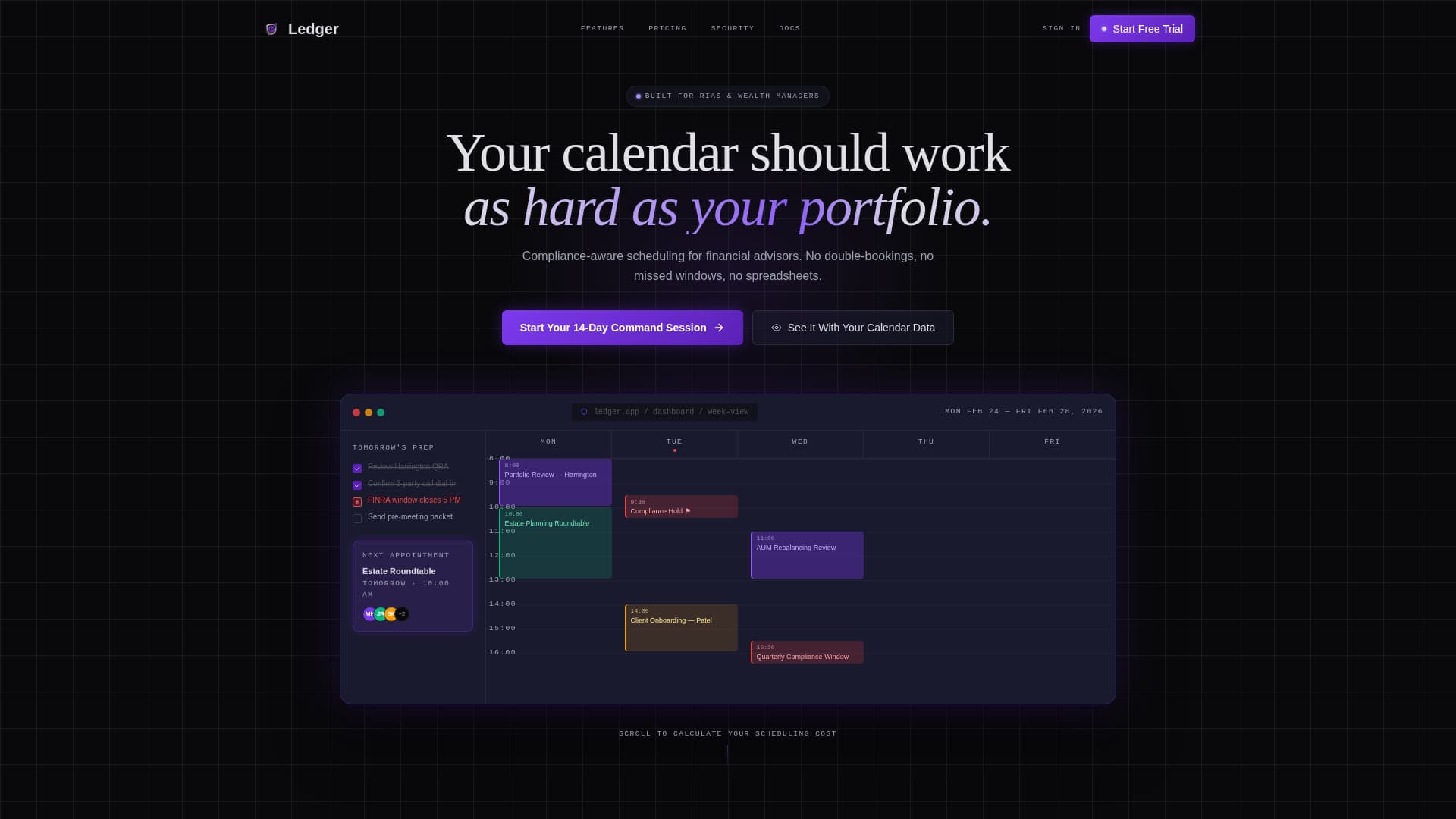 Financial Services Digital Presence Cost Calculator Website Template