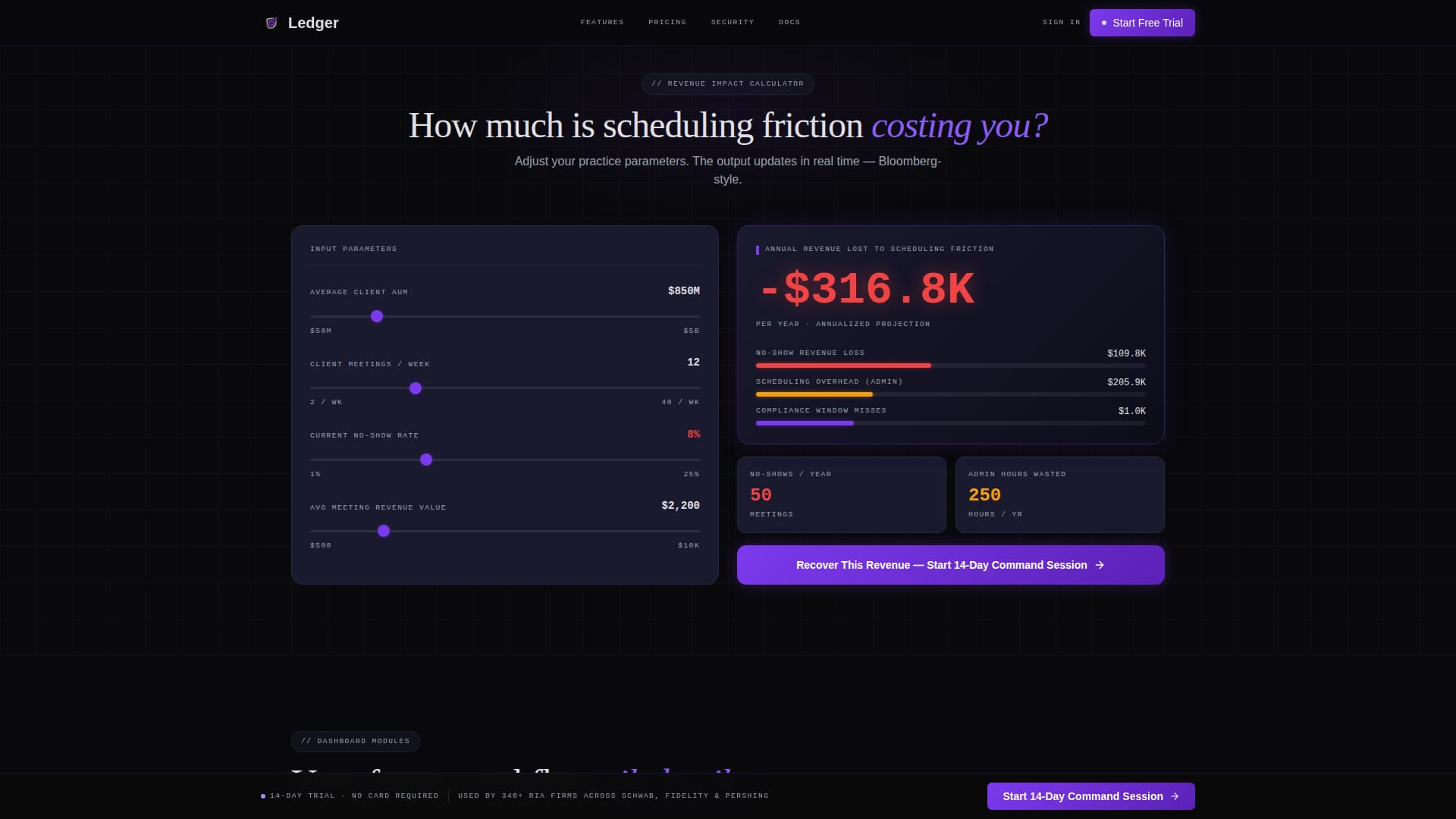 Financial Services Digital Presence Cost Calculator Website Template