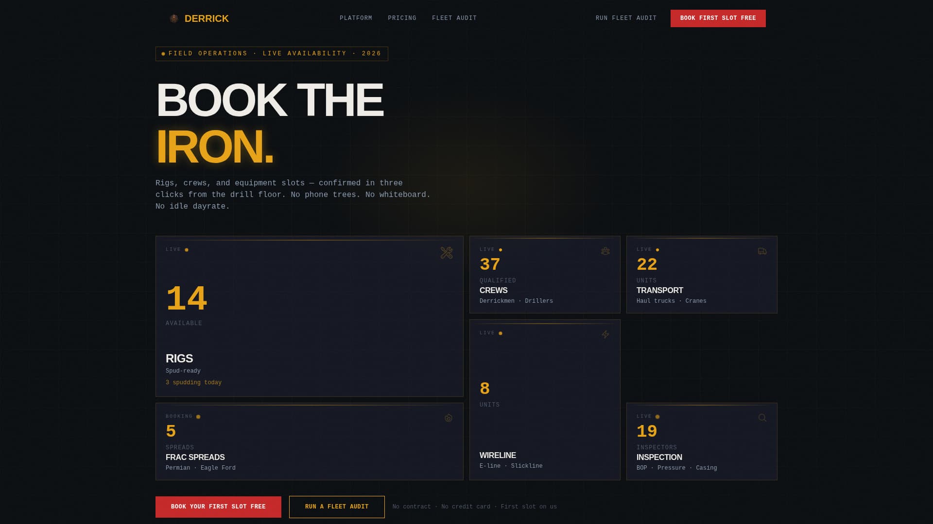 Oil Field Vertical SaaS Booking Website Template