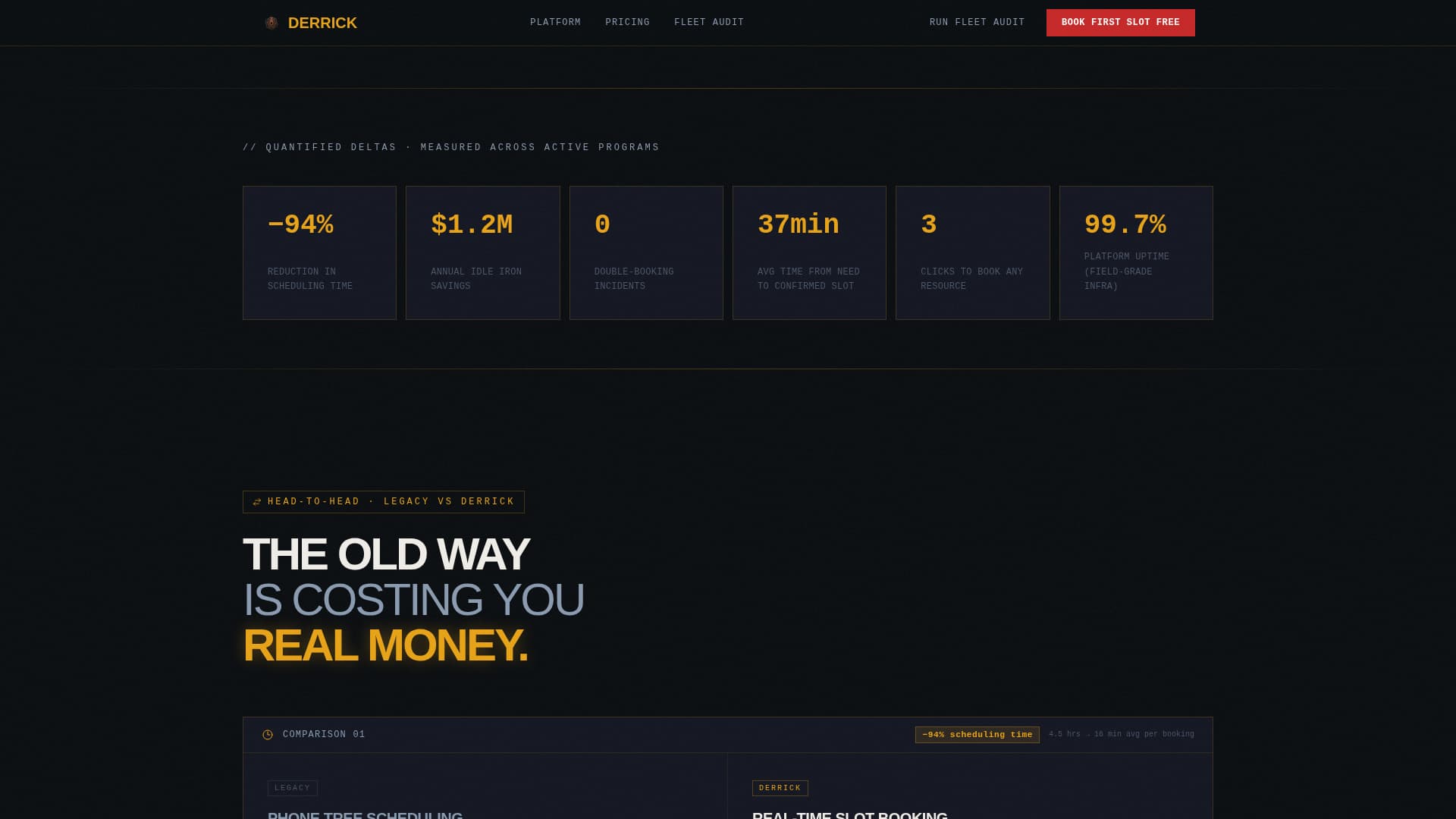 Oil Field Vertical SaaS Booking Website Template