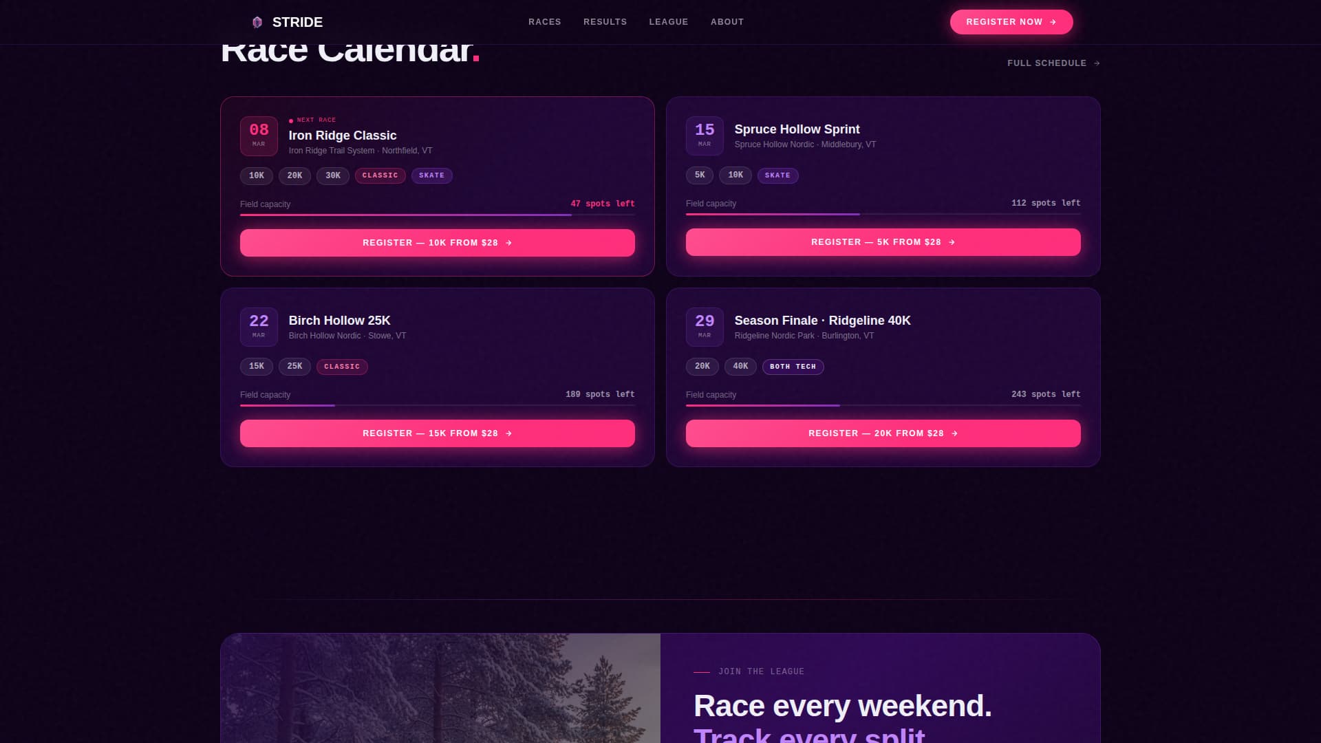 Cross-Country Skiing Pre-Launch Website Template