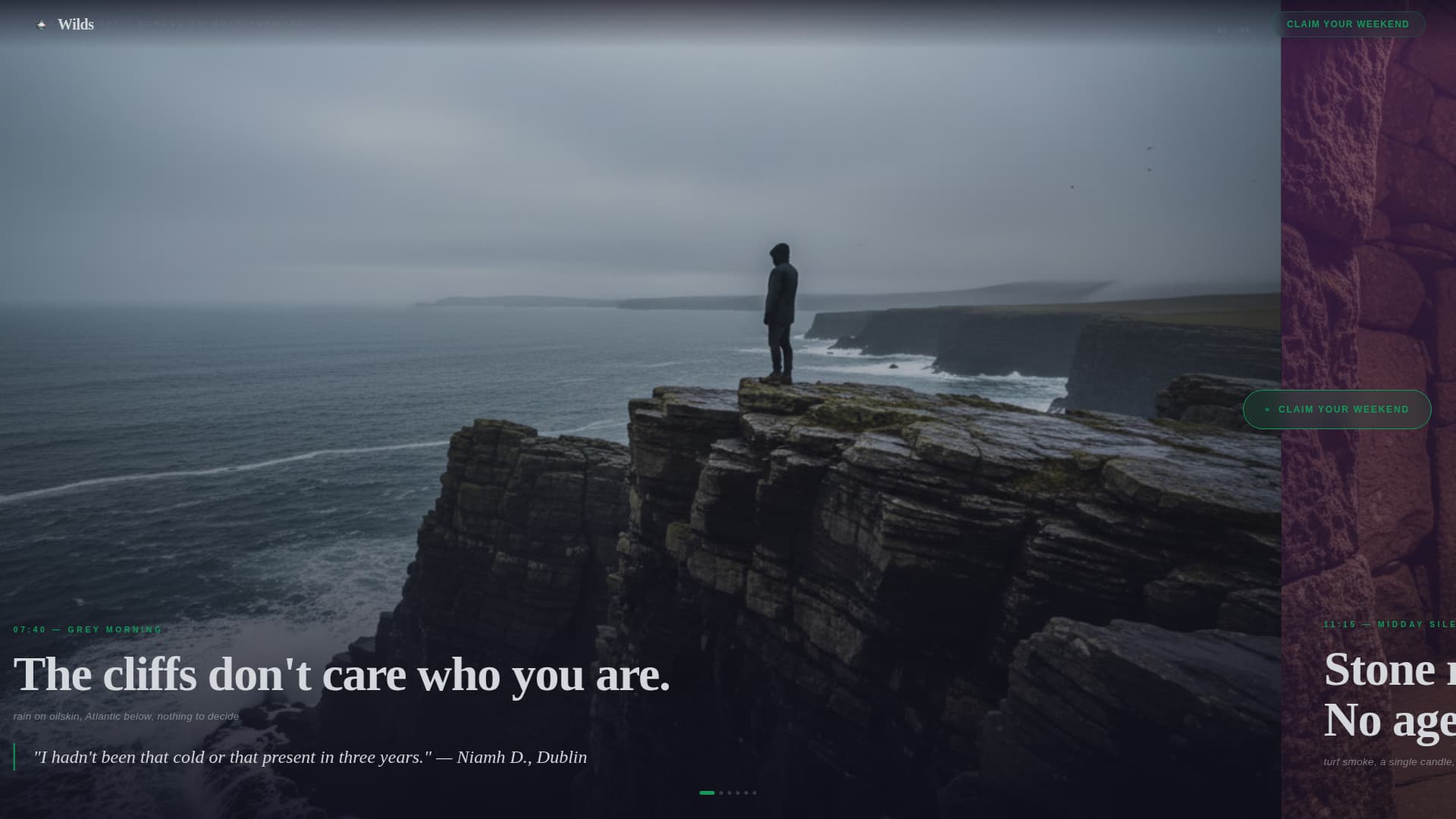 Wilds — Transformative Wellness Retreat Landing Page Template