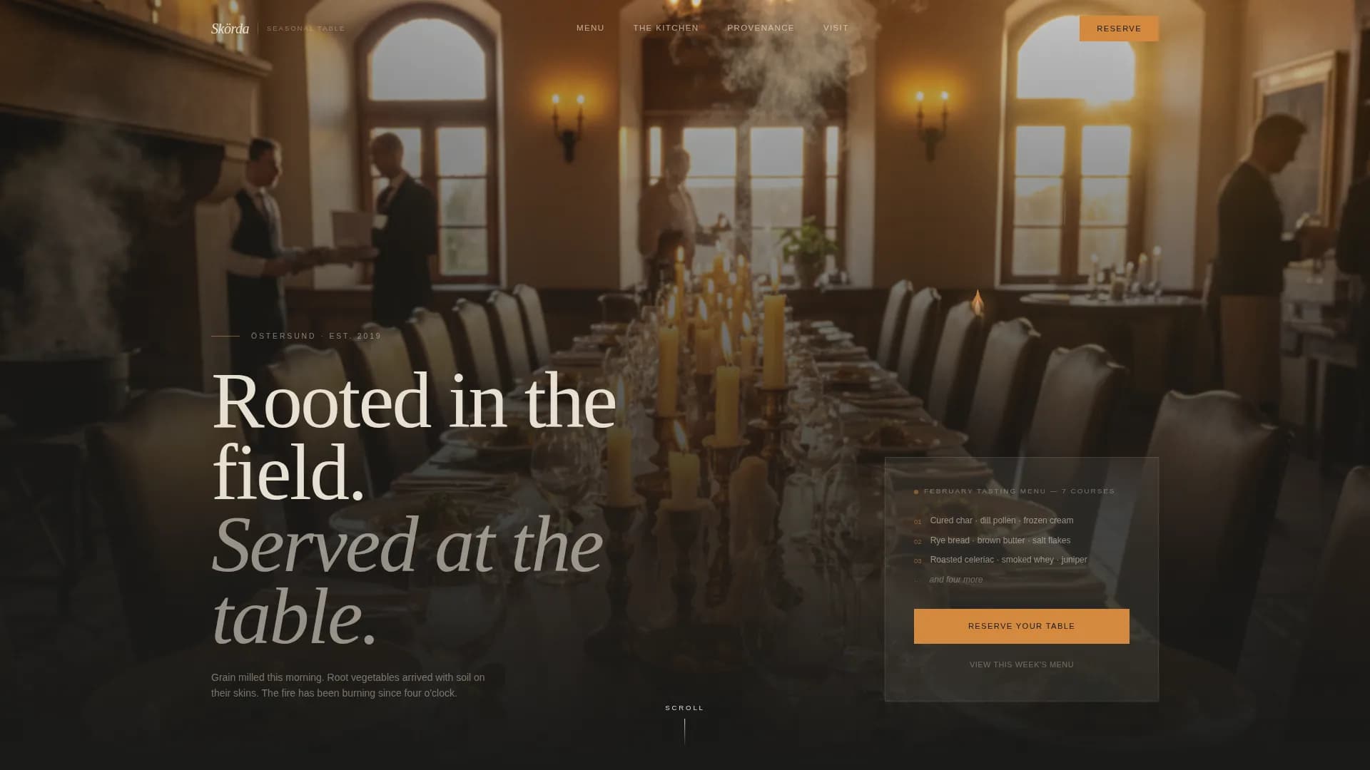 Skrda - Agrarian Nordic Restaurant Landing Page Template