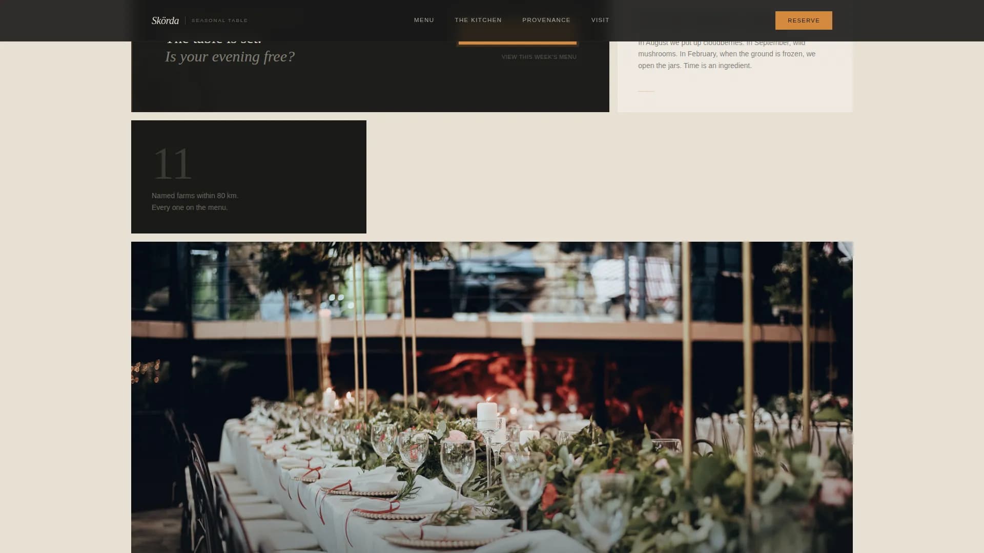 Skrda - Agrarian Nordic Restaurant Landing Page Template