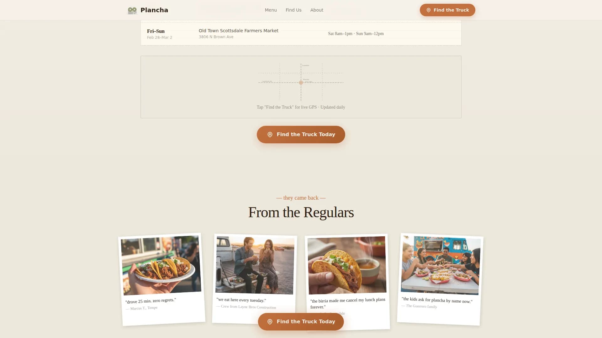 Plancha — Sunset Taco Truck Landing Page Template