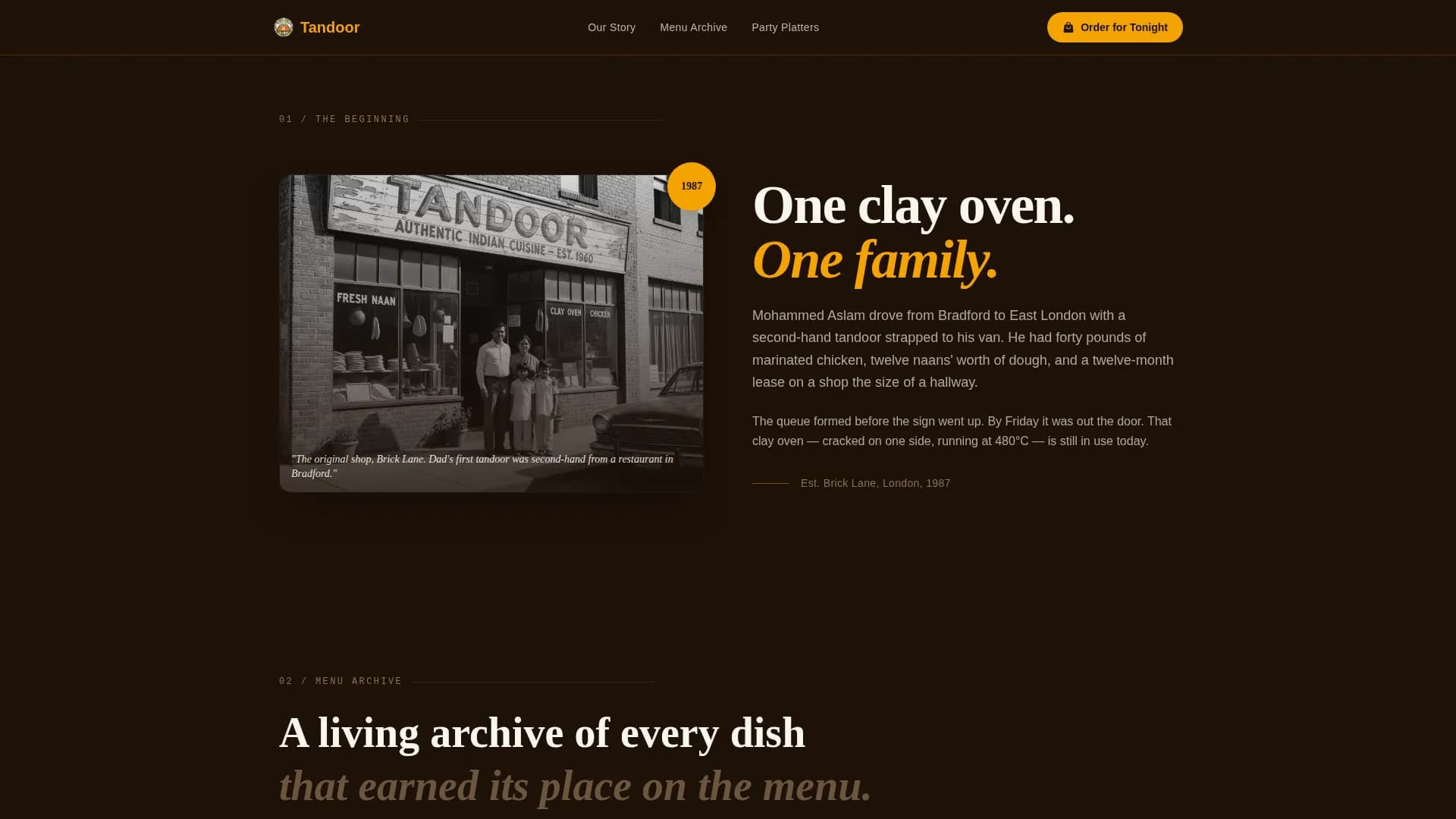 Regional & Specialty Restaurant Professional Website Template